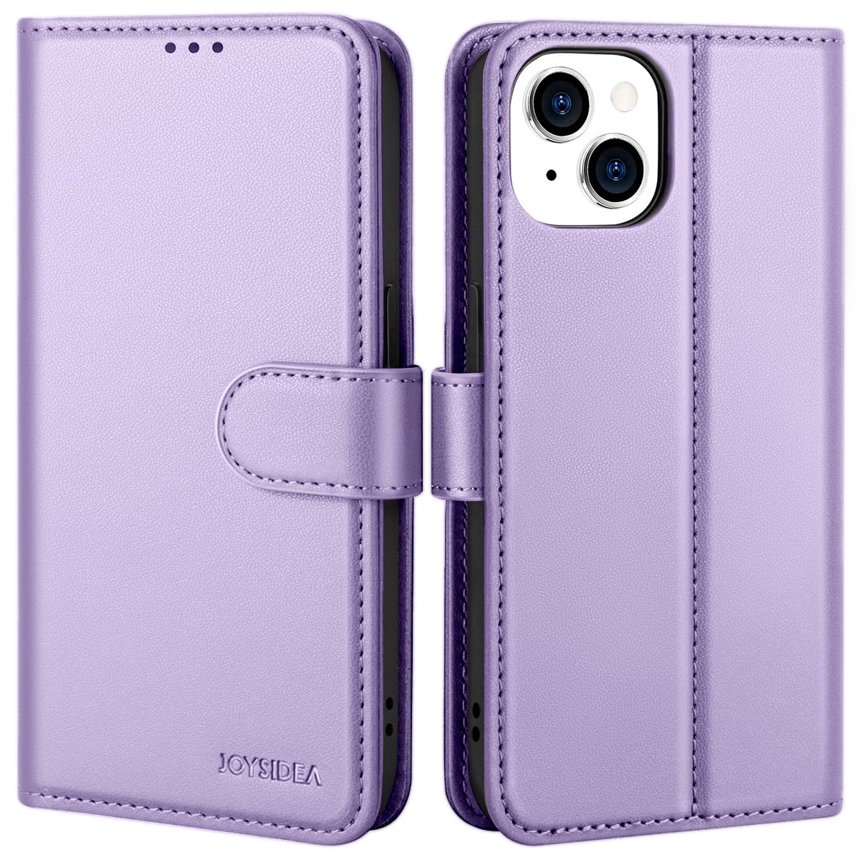 JOYSIDEA Case for iPhone 15 Wallet Case 6.1", RFID Blocking PU Leather Wallet Flip Magnetic Cover with 3 Card Slots, Kickstand Shockproof Case Compatible with iPhone 15 5G 6.1'' 2023, Purple