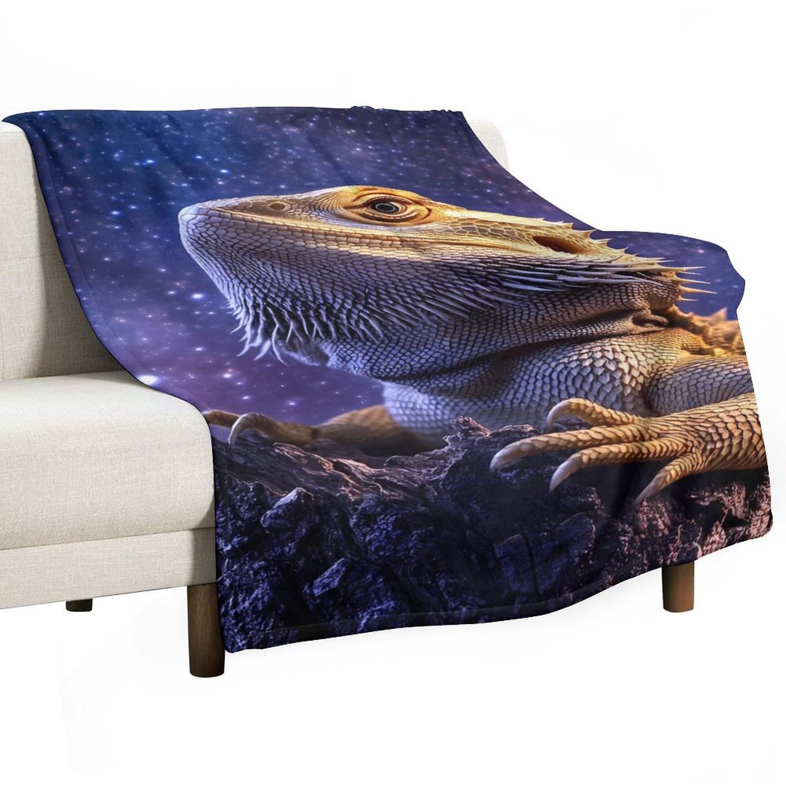 Cgsbngha Style Bearded Dragon Flannel Fleece Blanket Lightweight Soft Throw Blankets For Sofa Couch Bed Chair