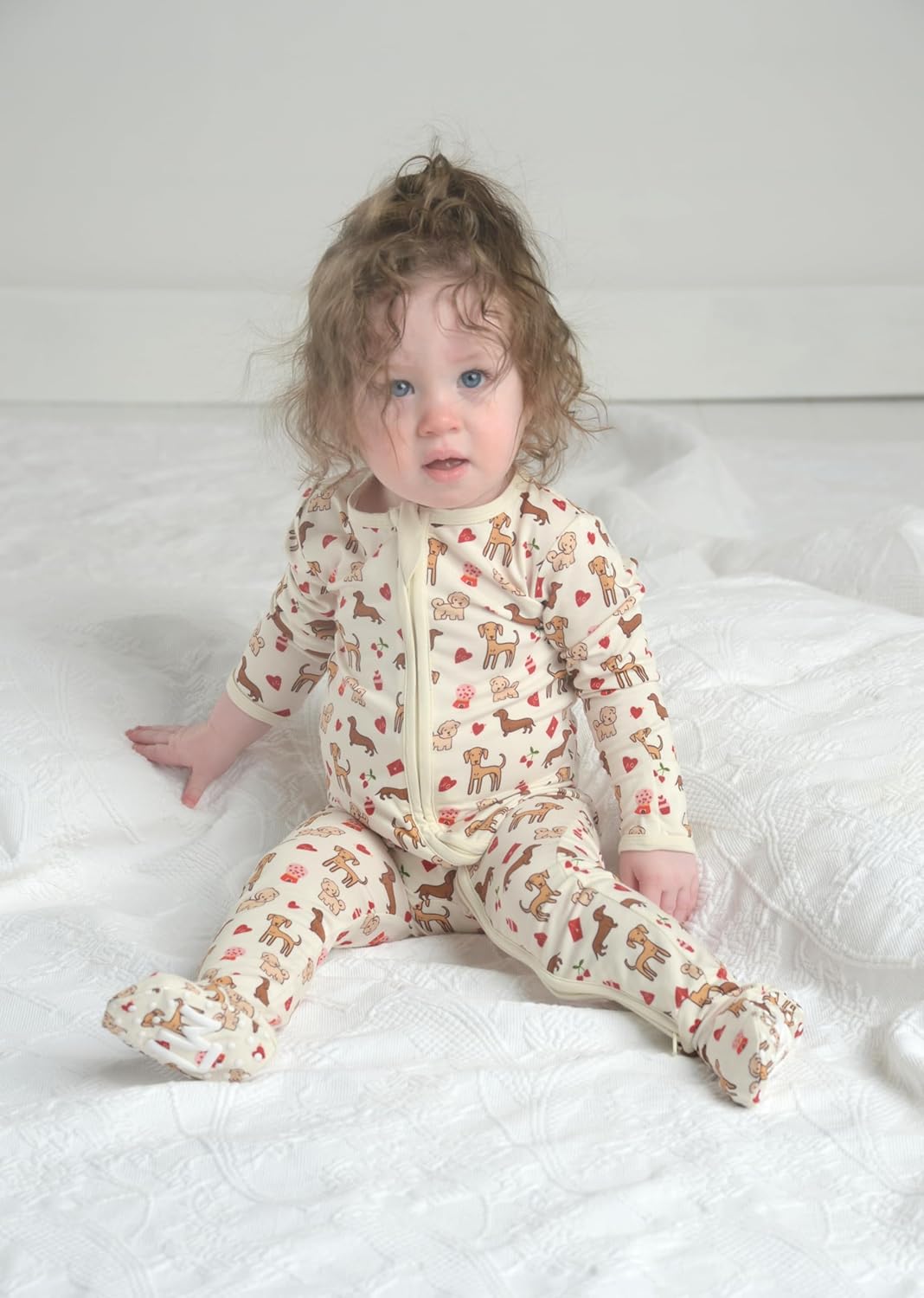 Little Worldz Viscose from Bamboo Baby Pajamas Footed Sleeper with 2-Way Zipper PJs Hypoallergenic for Boys & Girls