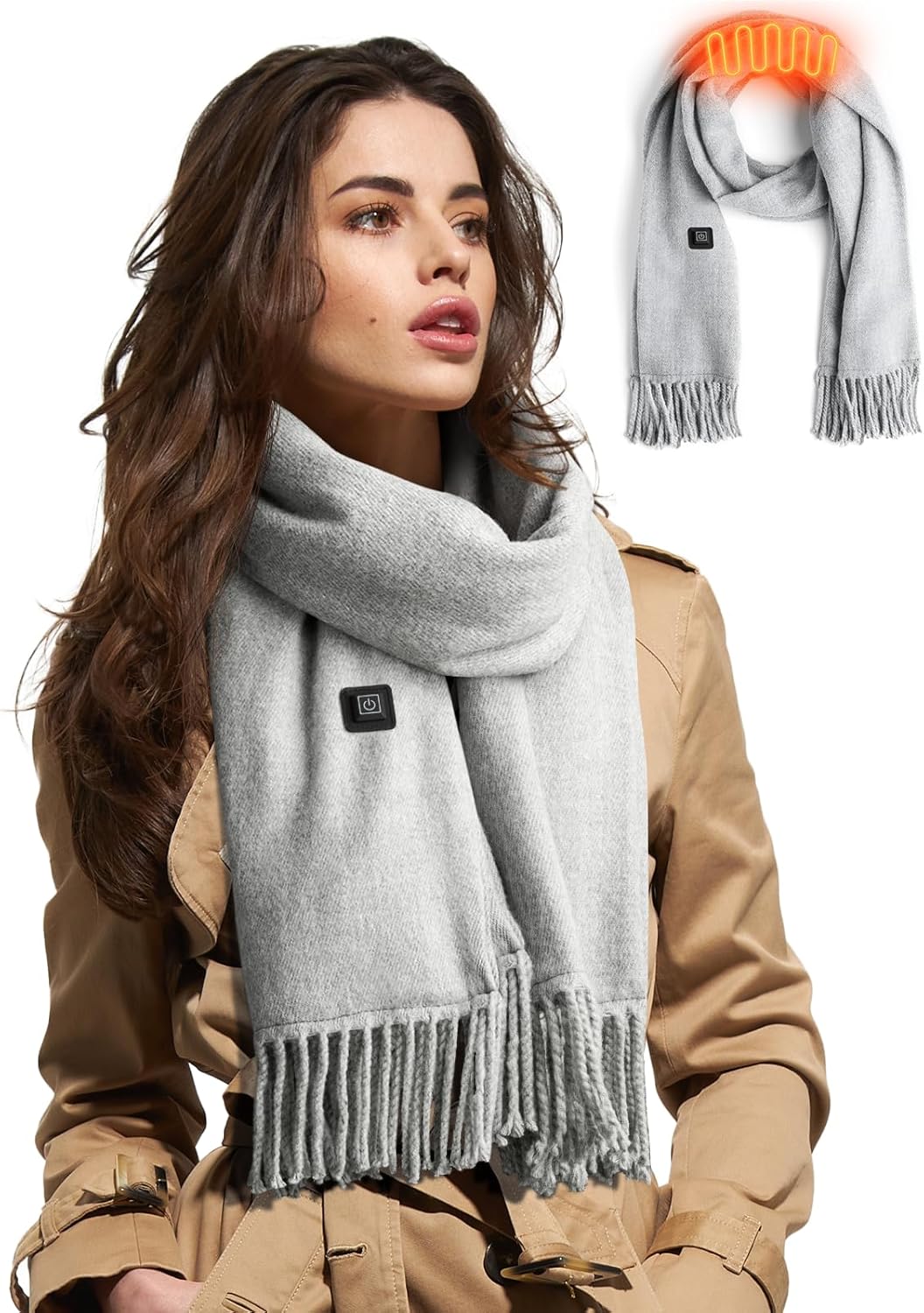 Eventek Heated Scarf for Men/Women with 5000mAh Battery, 3 Temperature Settings Battery Operated Heater for Winter