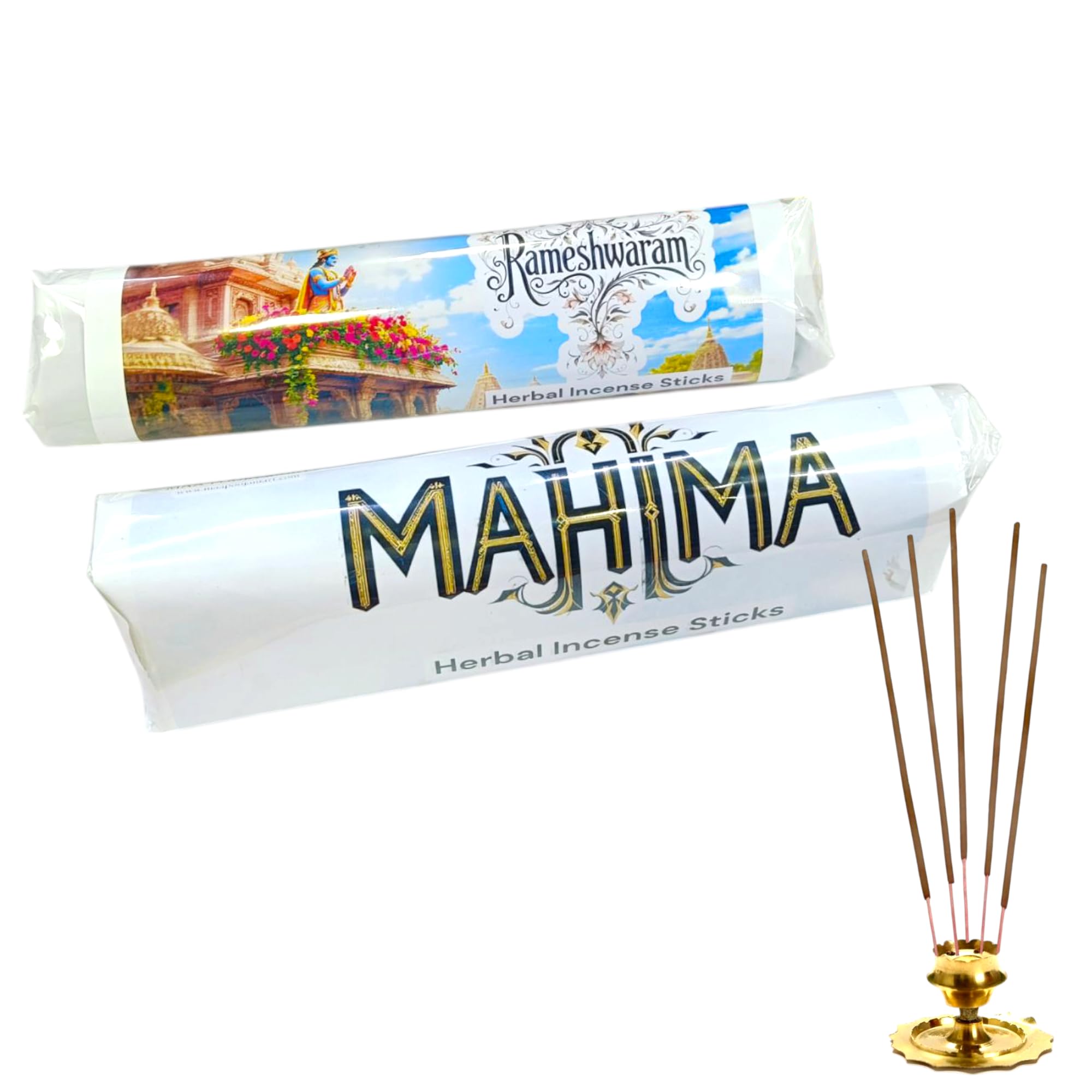 500g Mahima and Rameshwaram Herbal Incense Sticks Set, (250g x 2),Traditional Indian Secret Fragrances, Maa Pooja Mart, Agarbatti-image-14