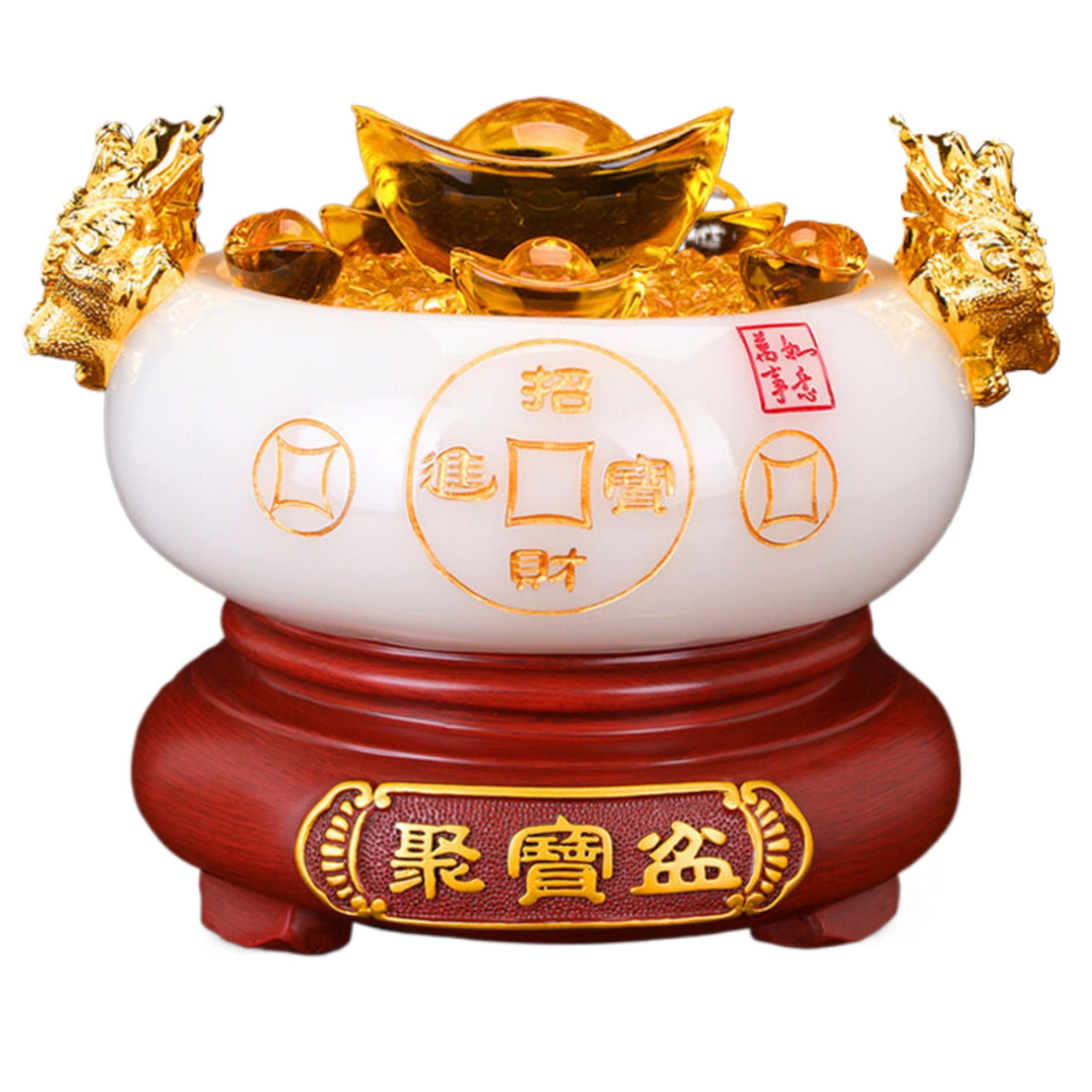Amazon.com: noxozoqm 精品财源滚滚招财进宝聚宝盆摆件Chinese Feng