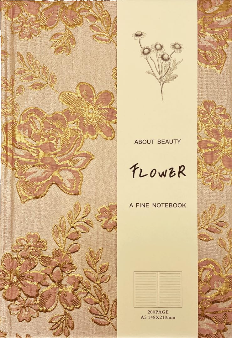 ipoul Hardcover Journal, Flower Notebook, A5, 6x8, Lined Pages, Lay-flat, Beautiful Journal for Women, Journal for Writing, Personal Notebook, Self