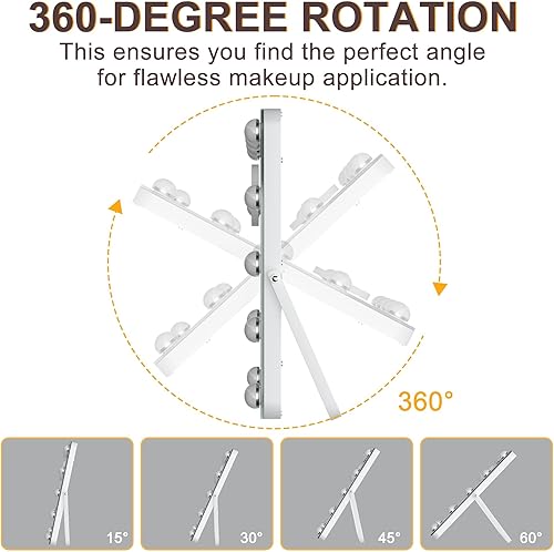 Miniatura 8 de Hasipu Espejo de maquillaje LED con altavoz Bluetooth, espejo de tocador Hollywood de 10.6 x 14 pulgadas con luces, marco blanco rectangular