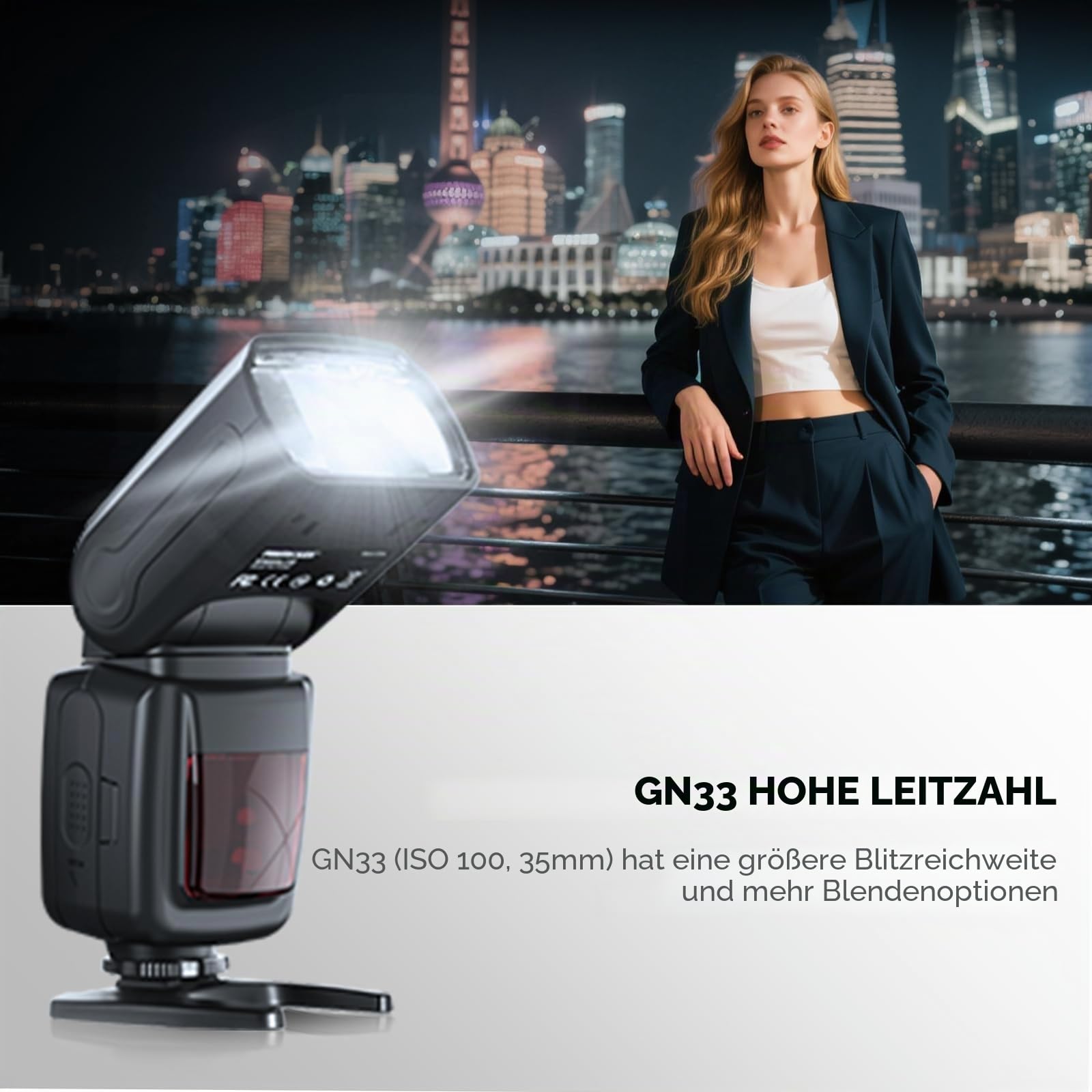 PHOTOOLEX Blitz Flash Speedlite für Canon Nikon Sony Panasonic Olympus Pentax Fujifilm Sigma Minolta und Andere DSLR Digital SLR Film SLR Kameras und Digital Kameras mit Single-Kontakt Hot-Schuh