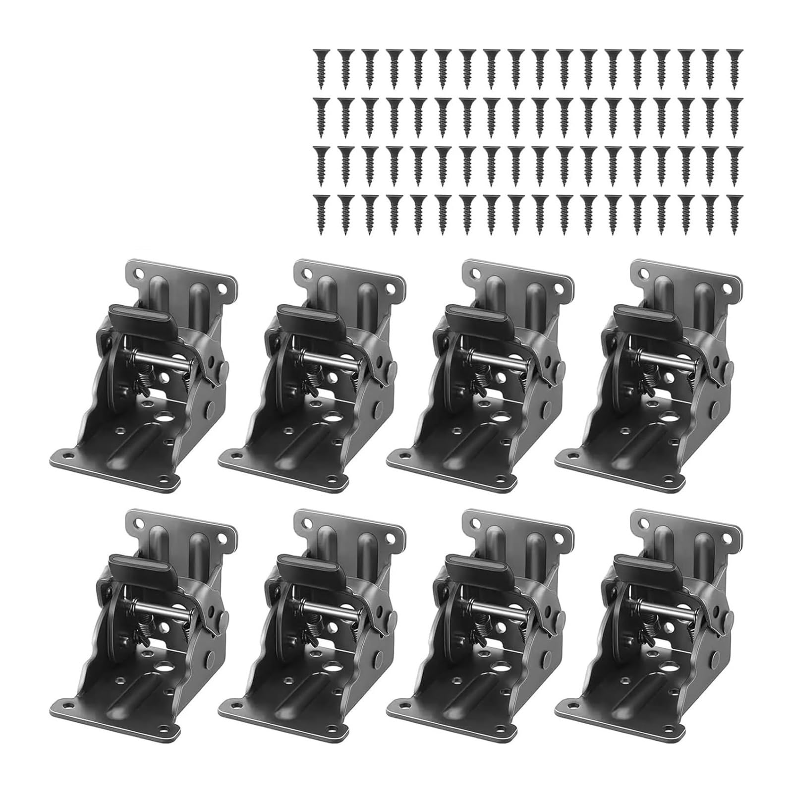 Bisagra plegable con bloqueo automático, Bisagra plegable con bloqueo 2/4/6/8 piezas plateadas for muebles, gabinetes, mesas, uso doméstico(6 Pieces)