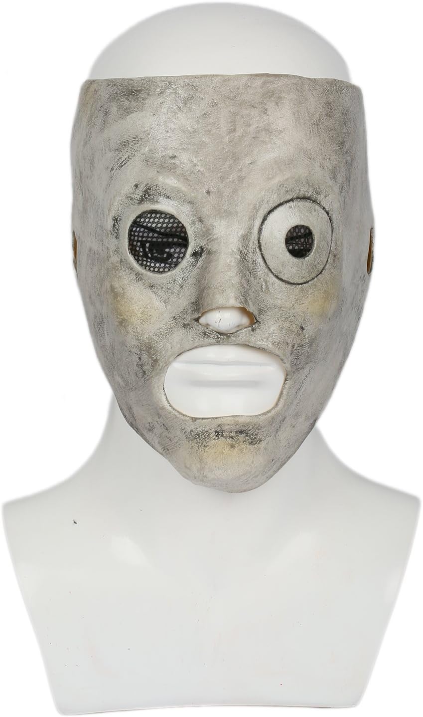 xcoser Corey Taylor Mask Cosplay Costume Accessories for Adult Halloween Latex Silver