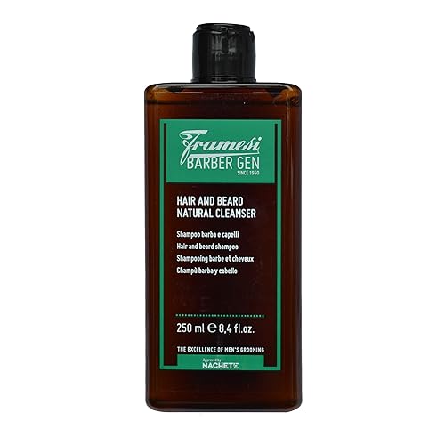 Framesi Barber Gen Champú limpiador natural para cabello y barba, 8.4 onzas líquidas