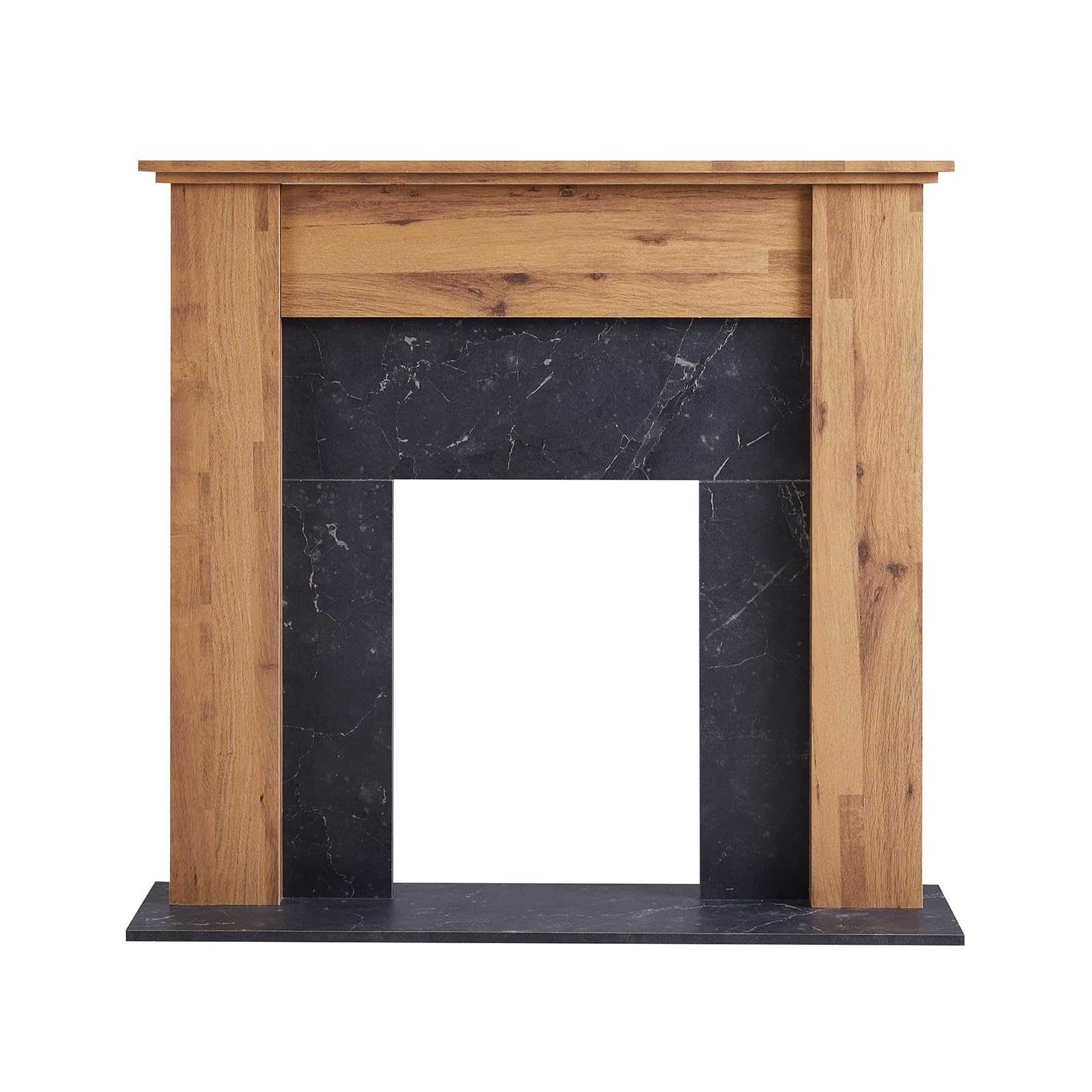 Flameko Dark Bronx Oak And Black 43’’ Mantel Surround For Verona Insert Suitable For All 16” Electric Fireplace Inserts, Multiple Colours Available (Dark Bronx Oak And Black)