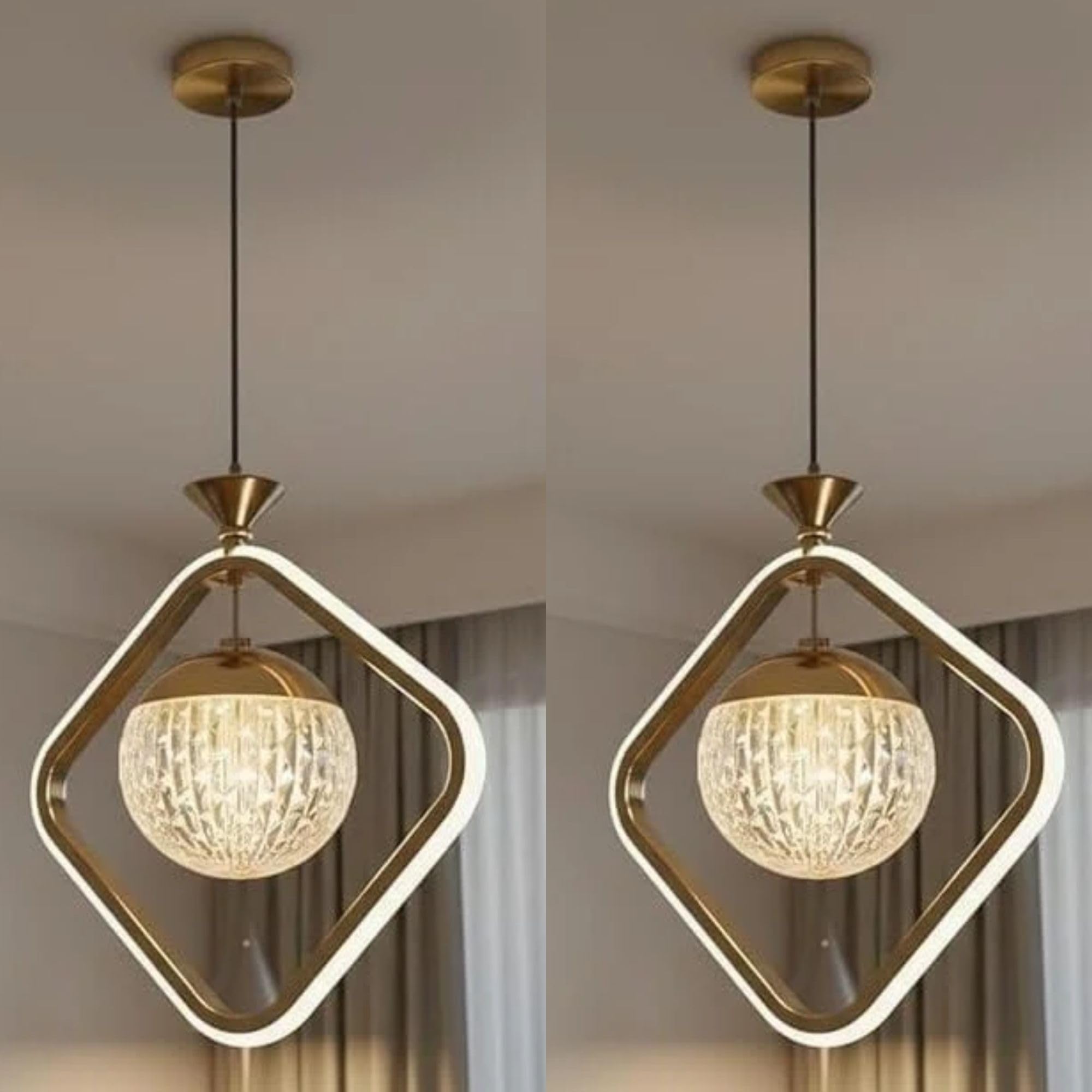 GreyWings Golden Hanging Light - 3 Color Changing -10