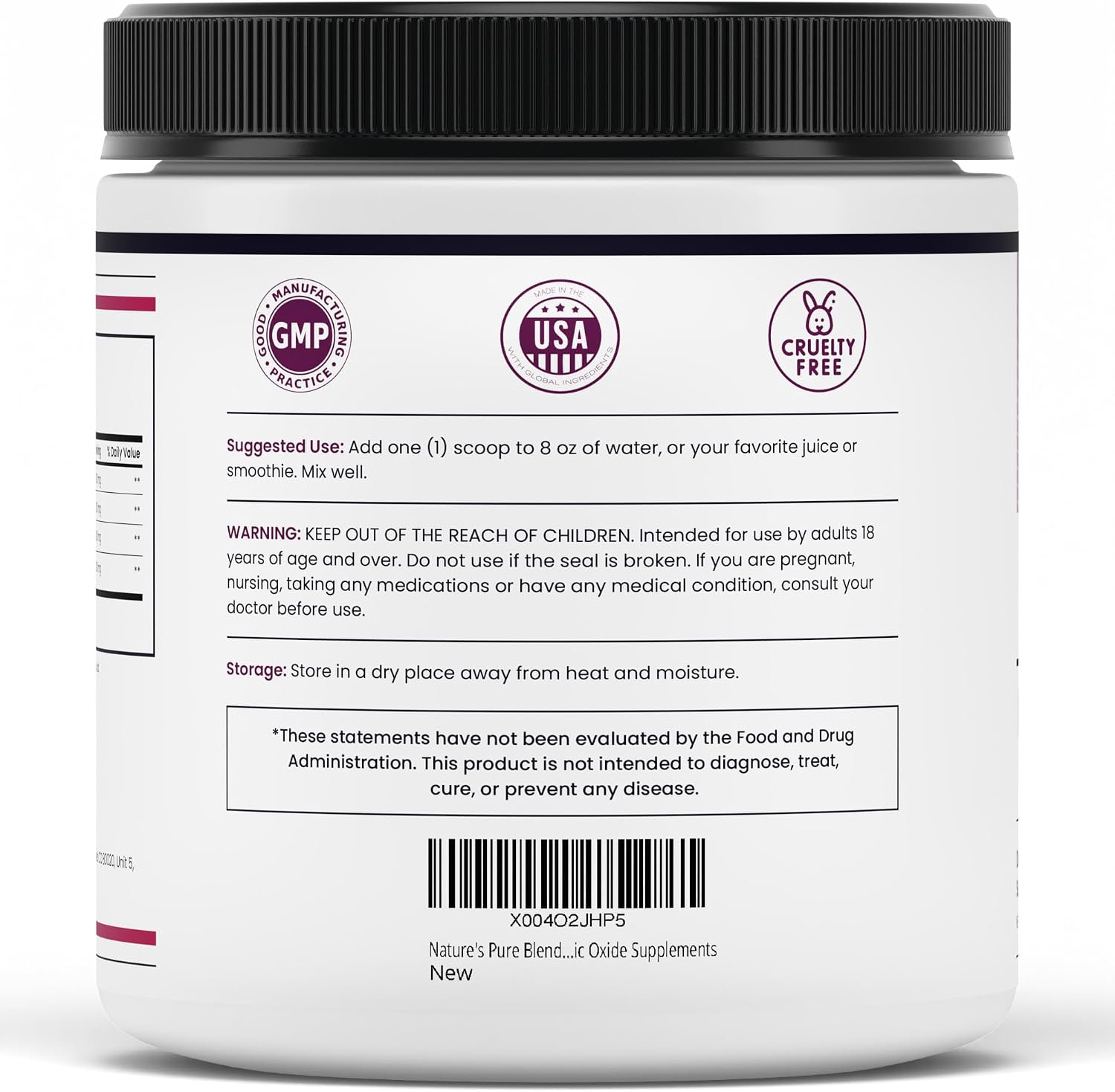 Nature's Pure Blend Liquid Nitric Oxide Supplements for Men – L-Arginine Powder – Nitric Oxide Booster & Circulation Supplement – Blood Flow Support (Mixed Berry Nitric Oxide)