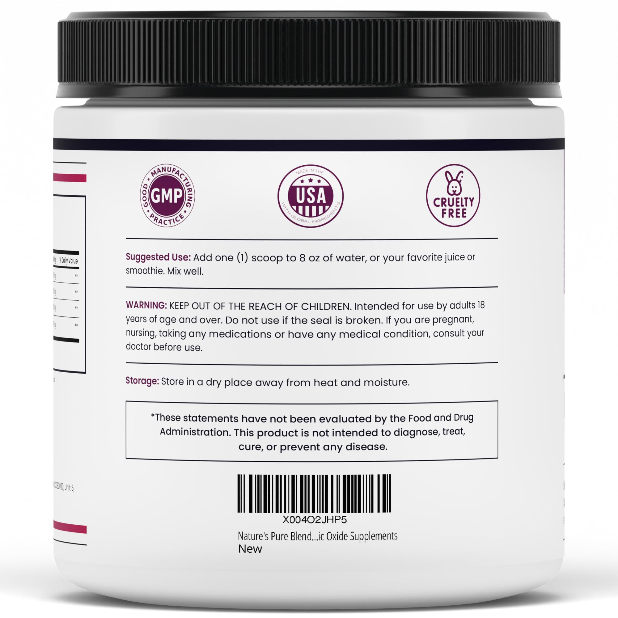 Nature's Pure Blend Liquid Nitric Oxide Supplements for Men – L-Arginine Powder – Nitric Oxide Booster & Circulation Supplement – Blood Flow Support (Mixed Berry Nitric Oxide) — Amazon image 7