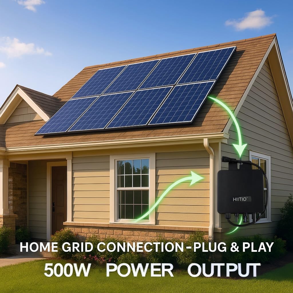 CSA Listed Nominal Output 500W Microinverter, IP67 Waterproof Solar Inverter, Home & Commercial Use, Smart Sub-1G Monitoring, 1-in-1 MPPT for 182/210mm Modules (Residential & Small Business)