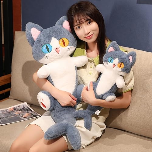 Miniatura 4 de Lindo juguete de peluche con forma de tiburón y gato, almohada de peluche suave y suave para dormir, juguete de peluche de tiburón para niños,