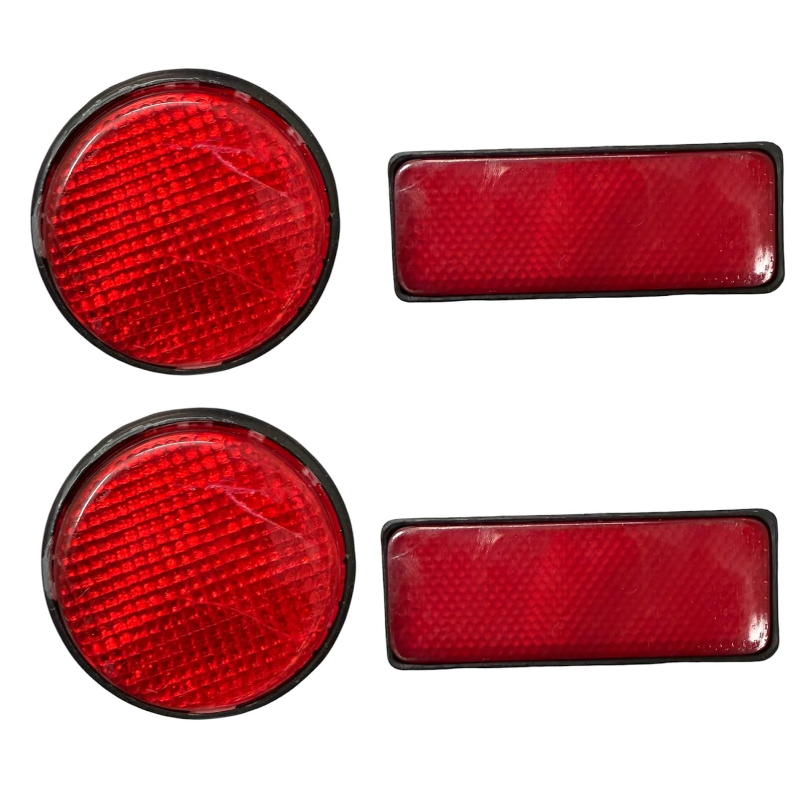 All Parts Source Self Adhesive Rectangular and Circle Safety Reflector Suitable for Car Bike Truck Universal Applications Set of 4-image-20