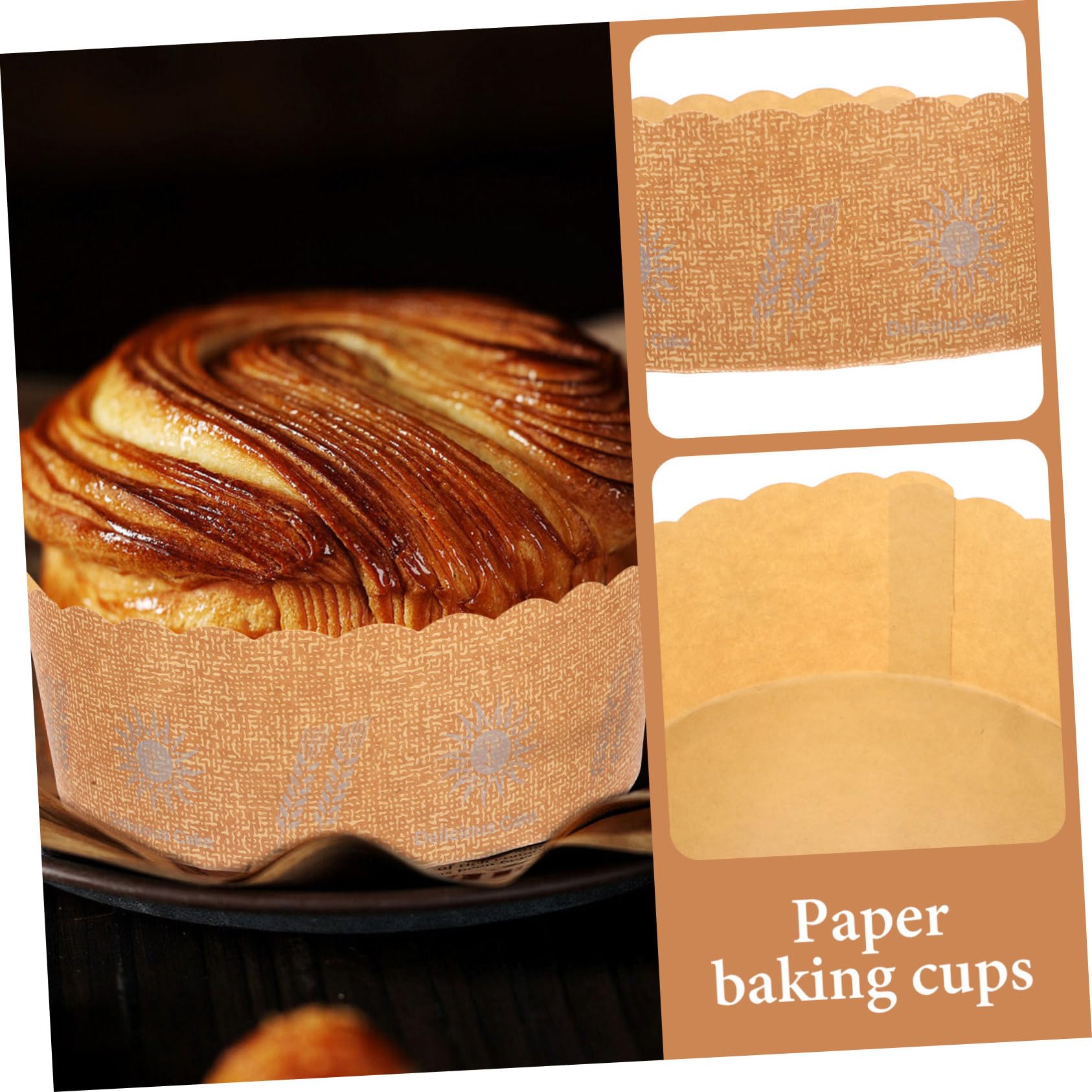 Resistenti ad Alta Temperatura 100 Pirottini di Carta Marrone per Cupcake e Forma Pratica Design Creativo per Feste e Pasticceria
