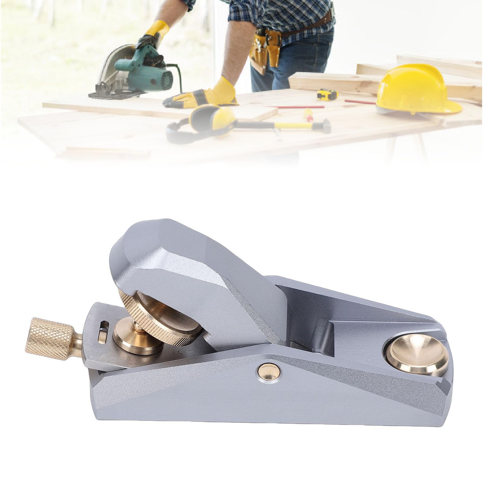 Pialla a Blocco Ad Angolo Basso per la Lavorazione del Legno, Pialla a Mano, Modello in Miniatura, Strumento da 33 Gradi, con Corpo in Lega di Alluminio e Ottone, per la Lav