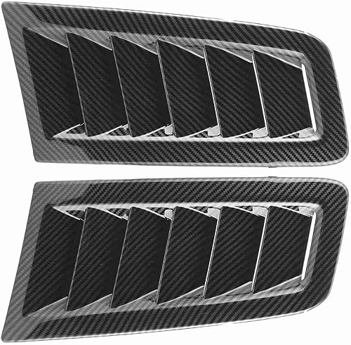 Miniatura 9 de Qiilu Kit de 2 cucharas de ventilación para capó de automóvil, ajuste universal de entrada de aire frío, entradas de refrigeración, cubiertas de