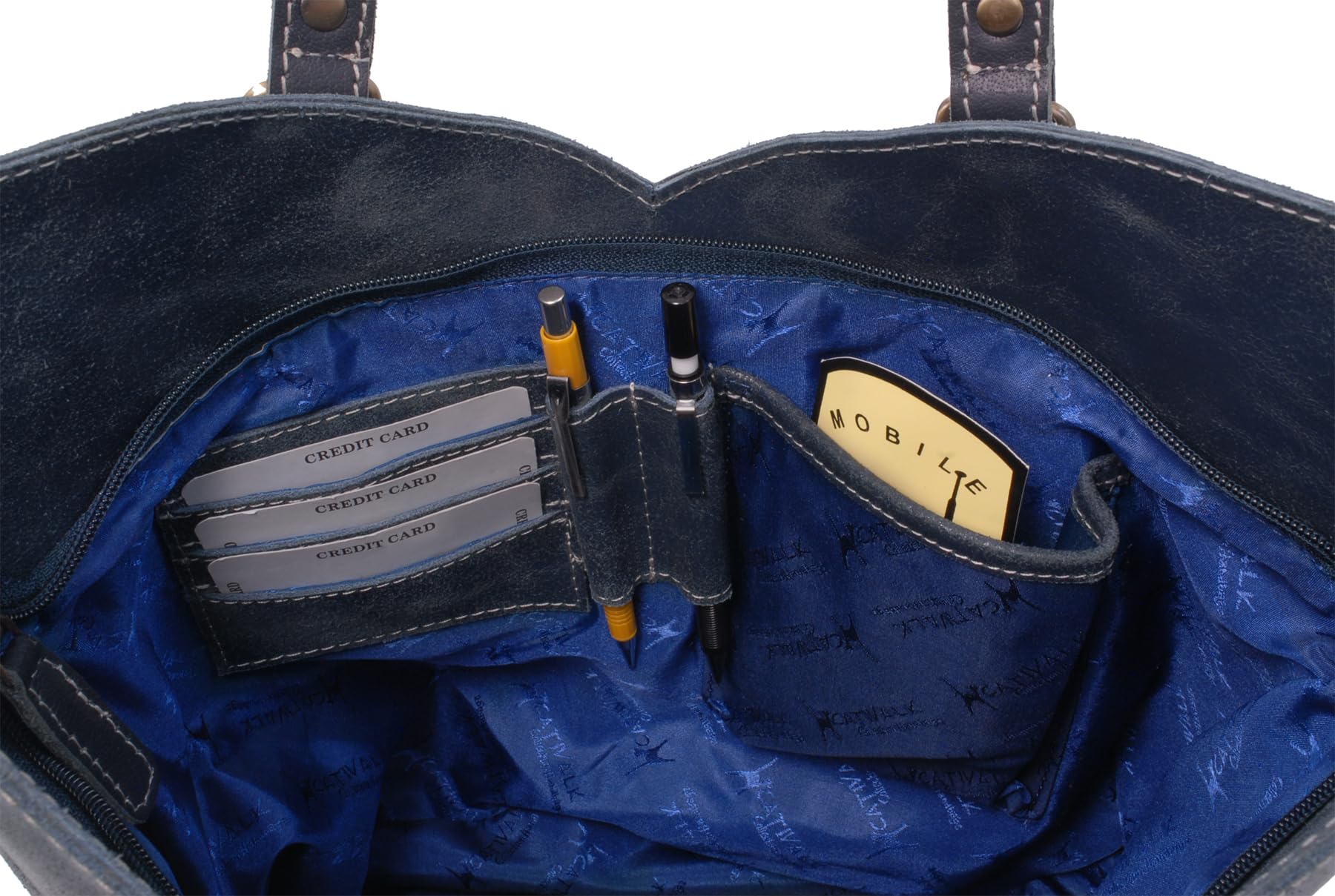 Catwalk Collection Handbags - Grande Tote Bag in Pelle Invecchiata - Borsa a Spalla Tulipano da Donna - Borsa a Mano da Lavoro - Abigail