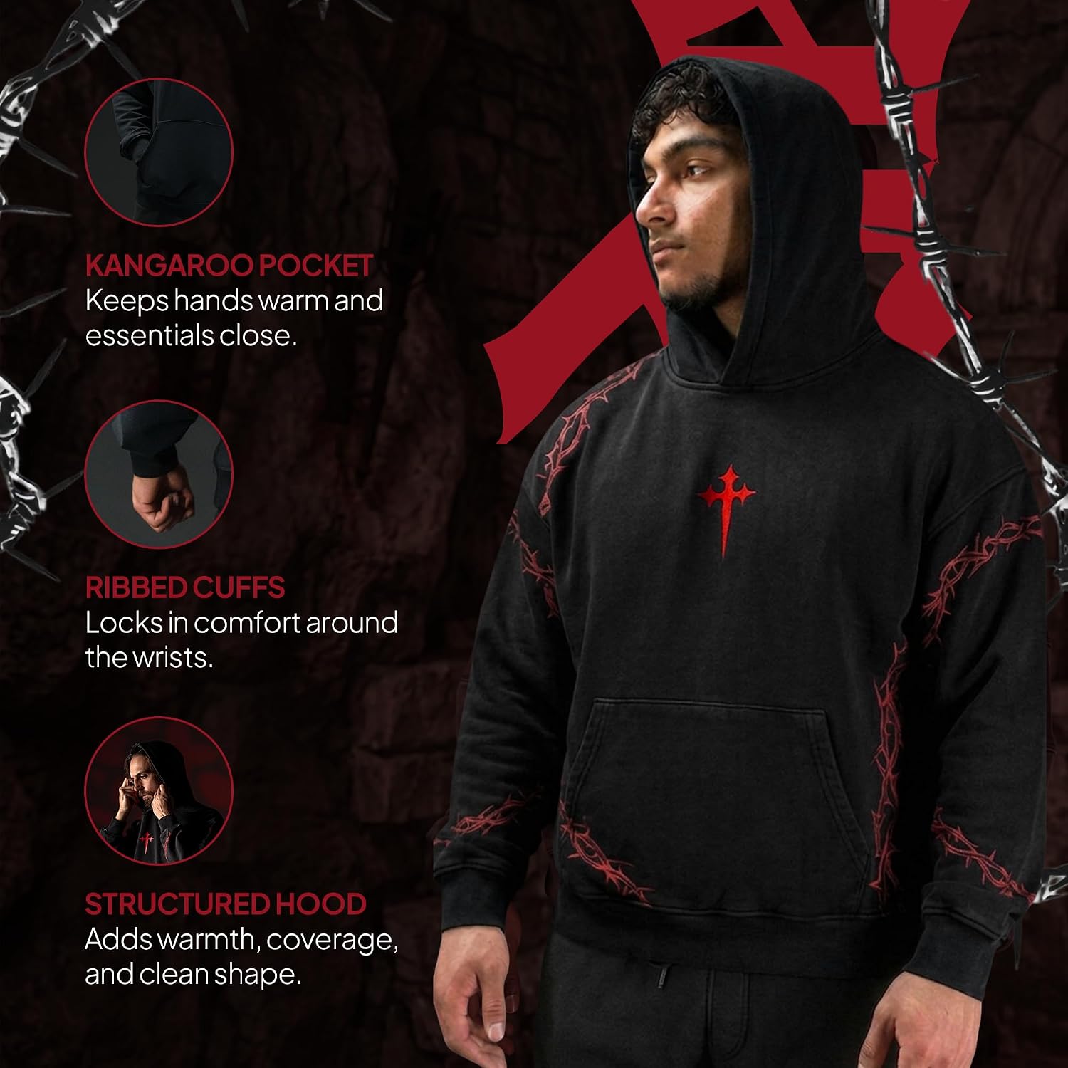 SAINT KAIZEN Risen Hoodie - Resurrection Pullover Sweatshirt, image 2