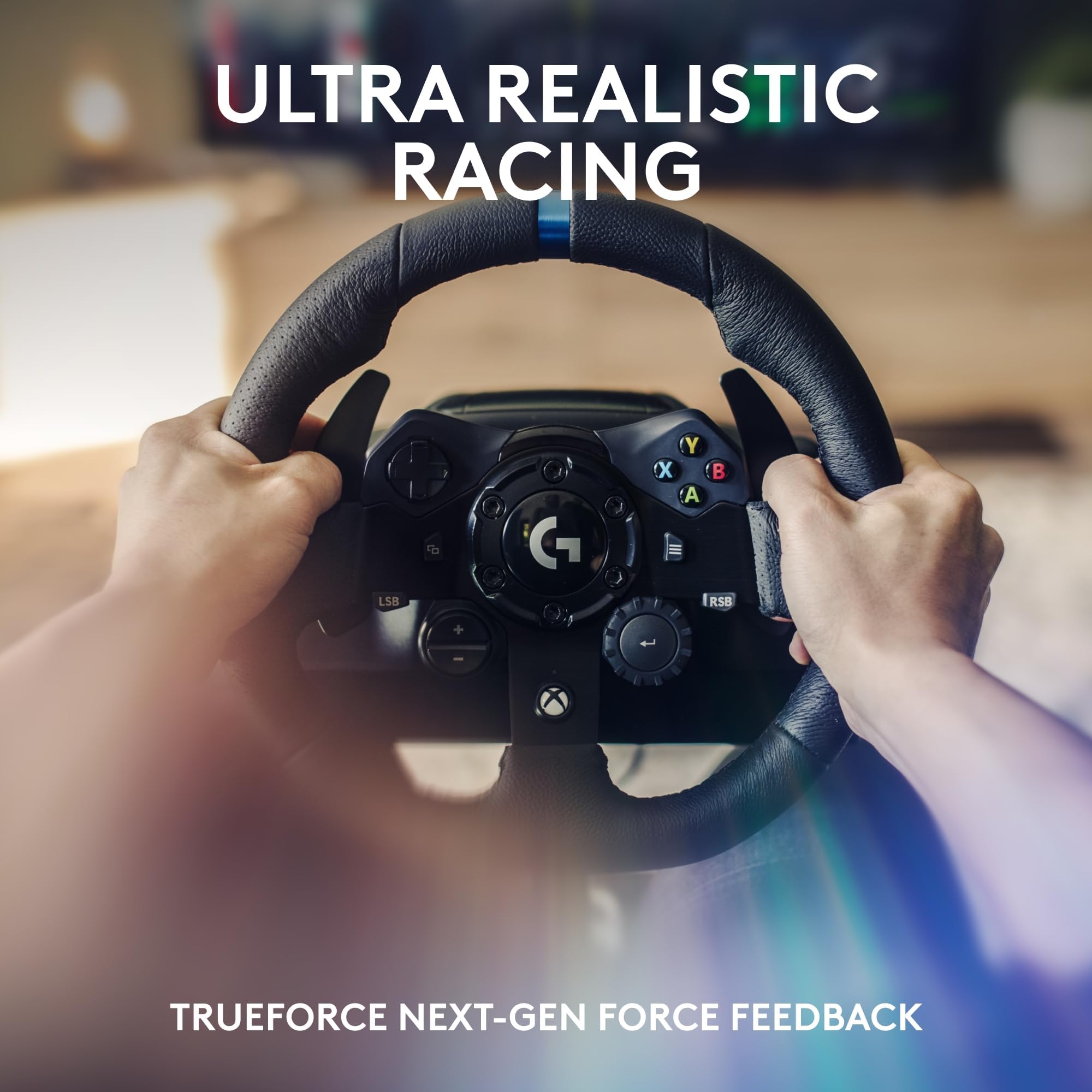 Logitech G923 Volante da Corsa e Pedali per Xbox One e PC, Presa Inglese - Nero & Driving Force Leva di Cambio, 6 Marce di Velocità con manopola ad H, Pomello del Cambio ‎in Vera Pelle, Nero