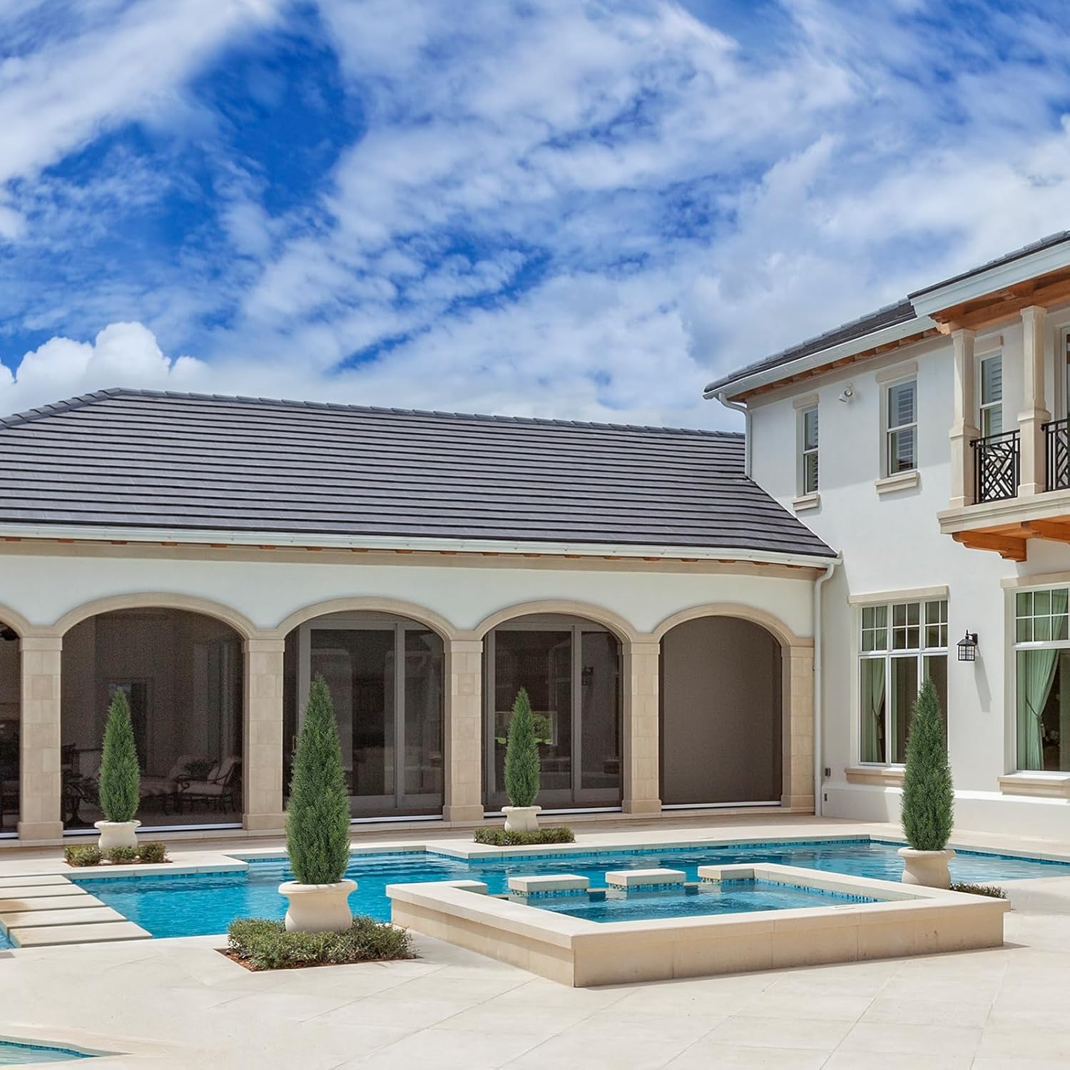 Artificial Cedar Topiary 4 FT Faux Cedar Trees for Outdoor Planters Evergreen Plant, 48 inch UV Rated and Lush Fake Cypress Tree Shrubs for Gateway Front Door Porch Patio Garden, Set of 2 - Image 7