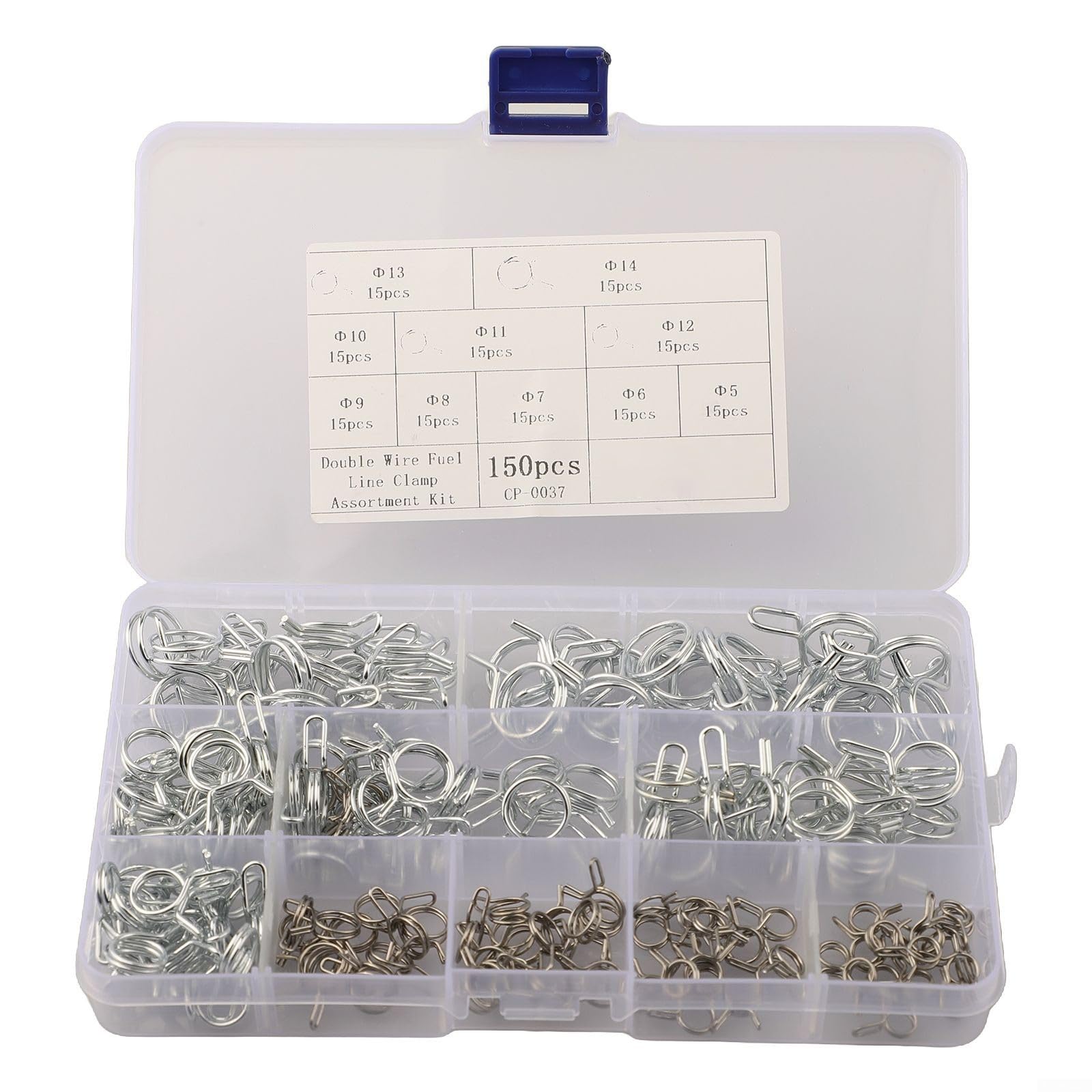 Kit De 100 Colliers De Serrage à Ressort Lyeteung - 6/7/8/9/10 Mm - Pour Tuyaux De Carburant, Air, Huile - Doré