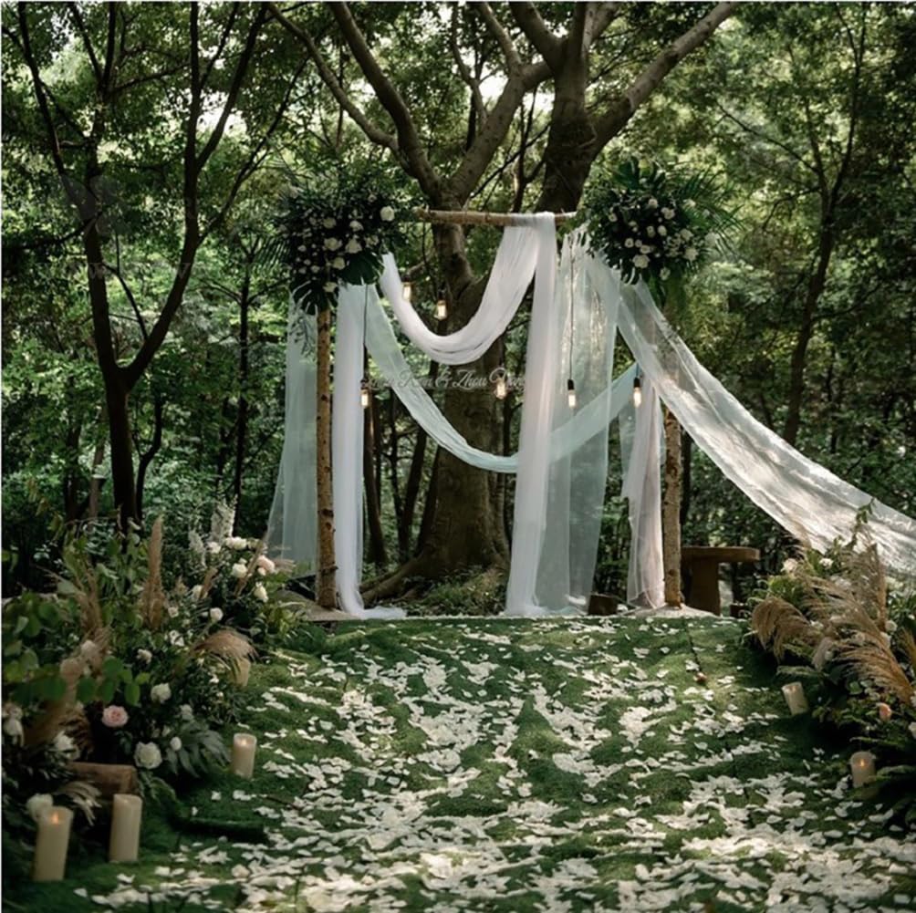 Tüllstoff Tüll Meterware 180M×160cm Durchsichtig Zart Tüllband Dekostoff Tüll Stoffe Netzstoff Hochzeit Vorhang Hochzeitsbogen Freihanddeko Zeremonie Party Deko Kleid Crafts GeschenkReines Weiß