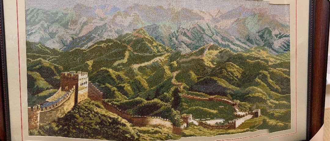 大きな刺繍絵　万里の頂上　オブジェ 大きな刺繍絵 万里の頂上 オブジェ 【公式通販】