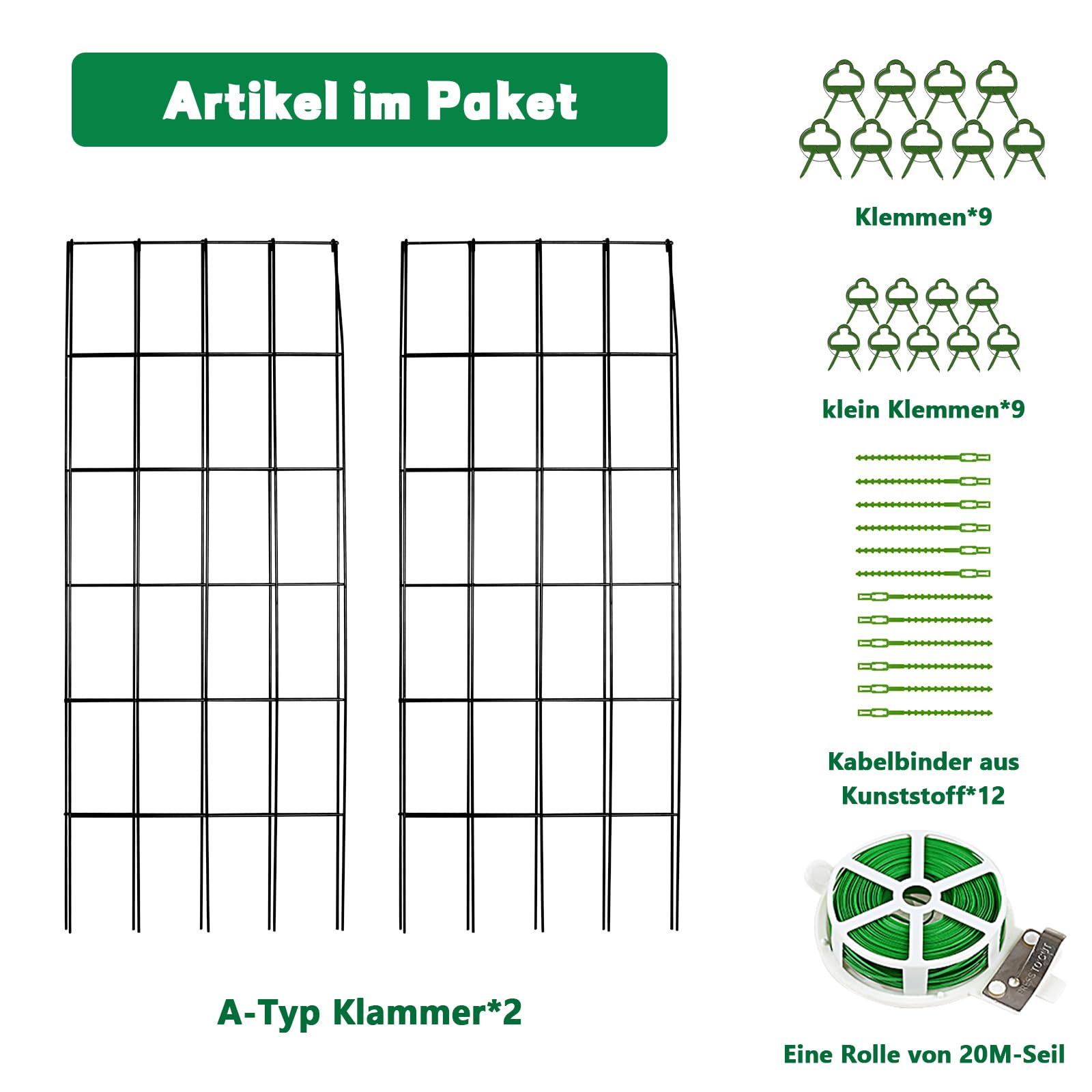 SUNYRISY 2er Set Metall Gurke Rankhilfe, Rankgitter für Gurke, Gitternetz Kletterpflanzen Rankhilfe, Tomaten Rankhilfe, Pflanzenstütze für Blumen & Nutzpflanzen, Schwarz