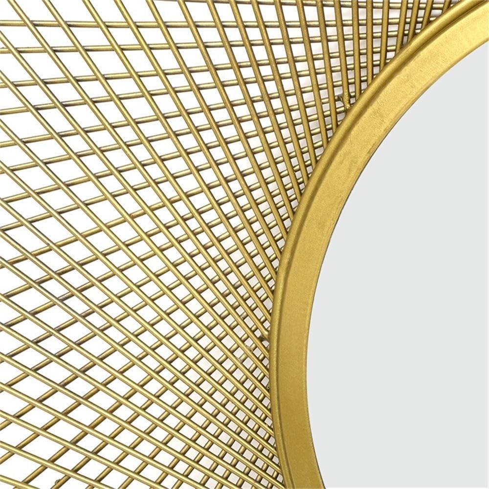 Pemberly Row 31.5" Round Gold Sunburst Accent Mirror, Handcrafted Decorative Wall Mirror with Stainless Steel Frame, Statement Wall Decor for Bedroom, Entryway, Living Room