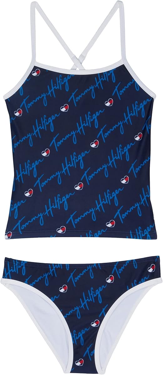 Tommy Hilfiger Girl's Two-Piece Solid Bikini with Contrast Binding (Big Kids)