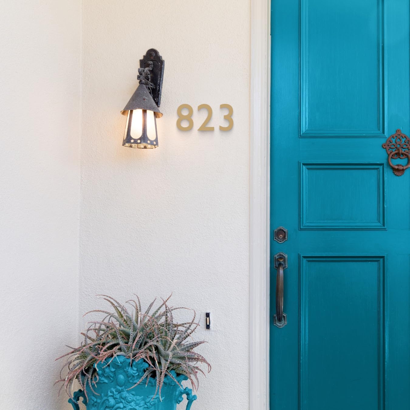 Architectural Mailboxes 3585AB-1 Brass 5-Inch Floating House Number 1, Antique Brass