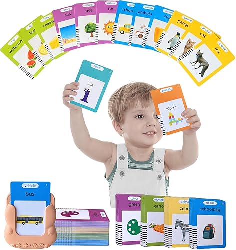 Tarjetas didácticas parlantes para niños pequeños, tarjetas flash con 224510 palabras visuales, juguetes Montessori, bilingüe inglés-español,