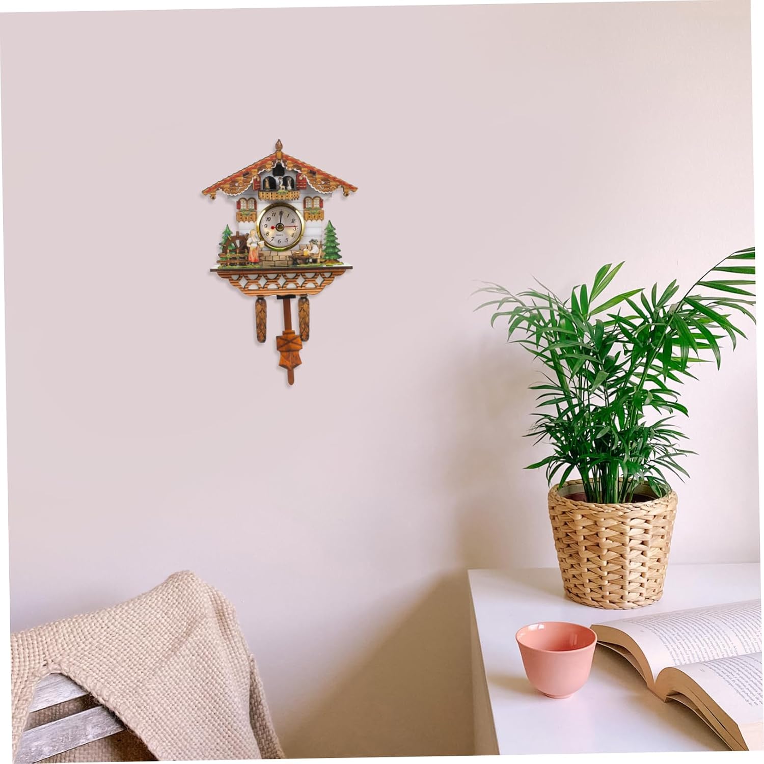 VICASKY Decorative Cuckoo Wall Clock Unique Hanging Home Wall Art with Singing Bird for Installation Versatile Style for Housewarming Gift and Practical Timekeeping