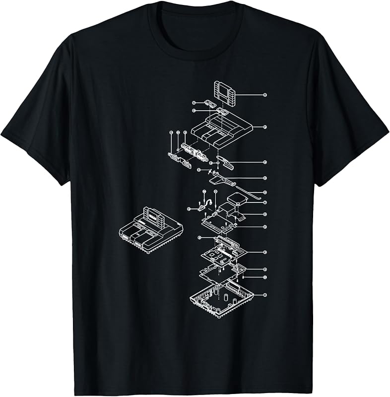 Vintage Gaming Diagram - remera de regalo con gráfico retro de consola de videojuegos