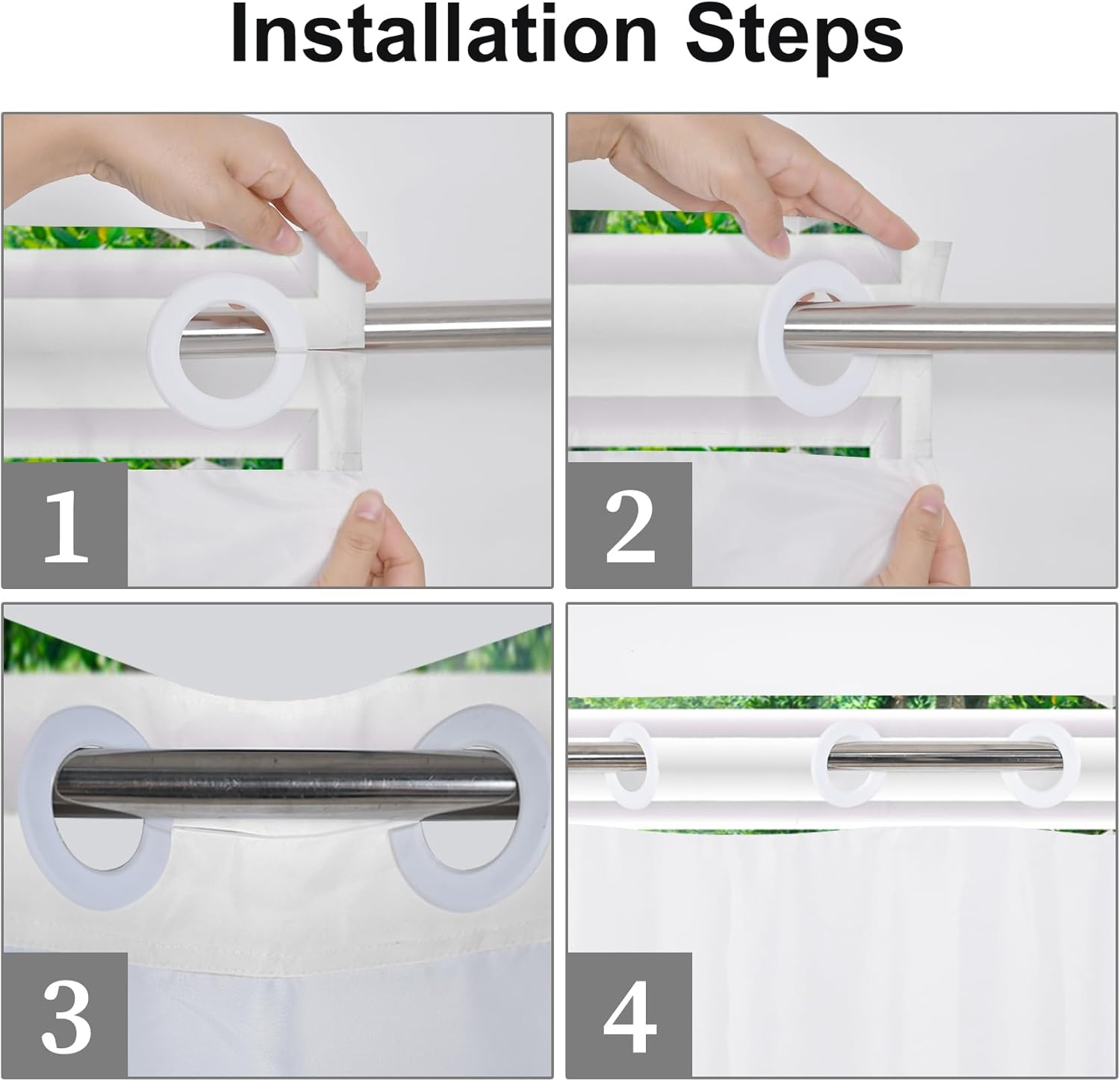 Baocicco No Hook Shower Curtain with Snap in Liner Nature Landscape Summer Forest River Jungle Waterfall Lake Waterproof No Hook Fabric Window Scenery Shower Curtains Set for Bath Bathtub 71x74 Inch