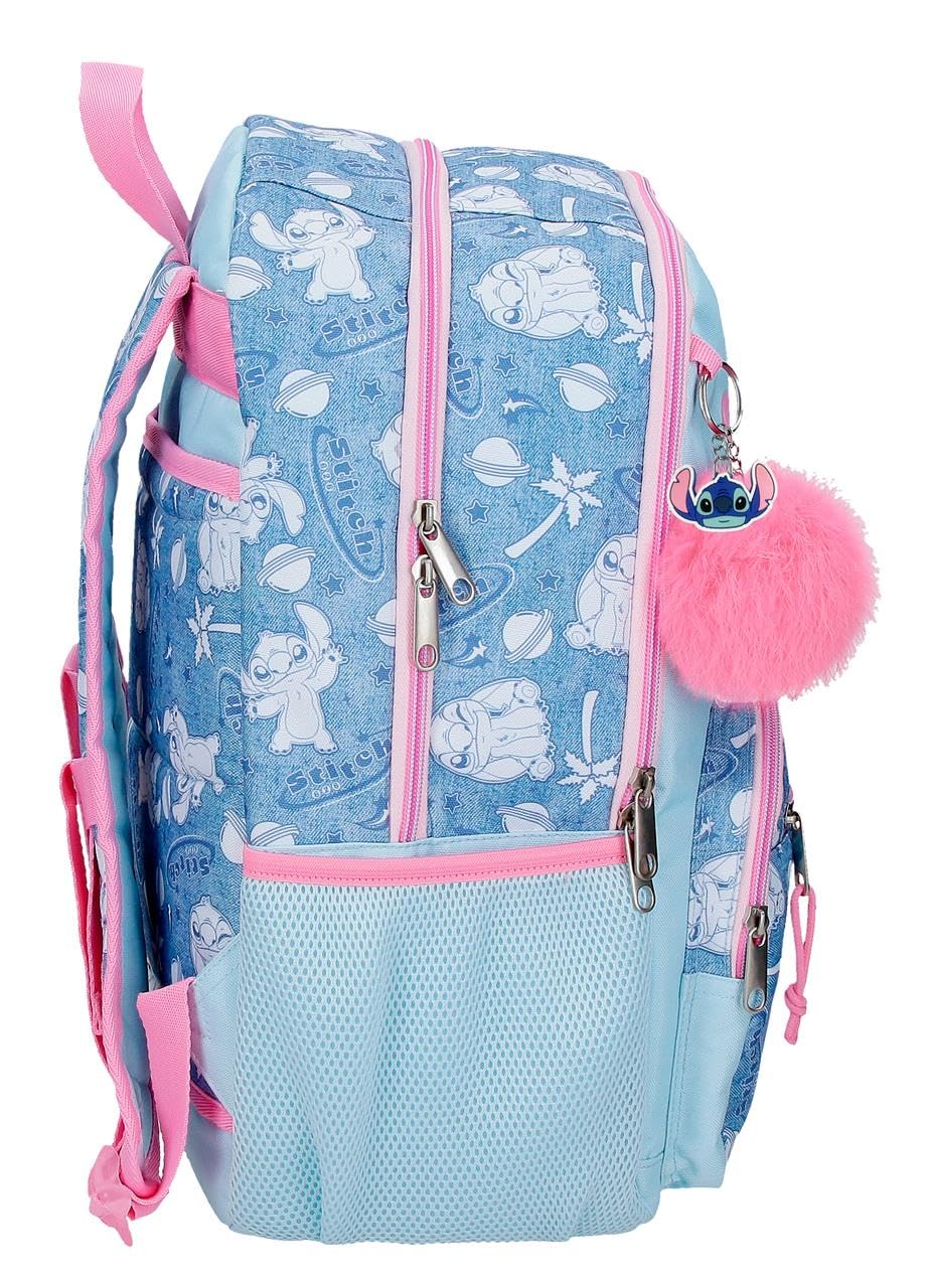 Disney Joumma Stitch Hearts Zaino Scolastico Doppio Scomparto 15.6" Blu 32x44x17 cm Poliestere 23.94L