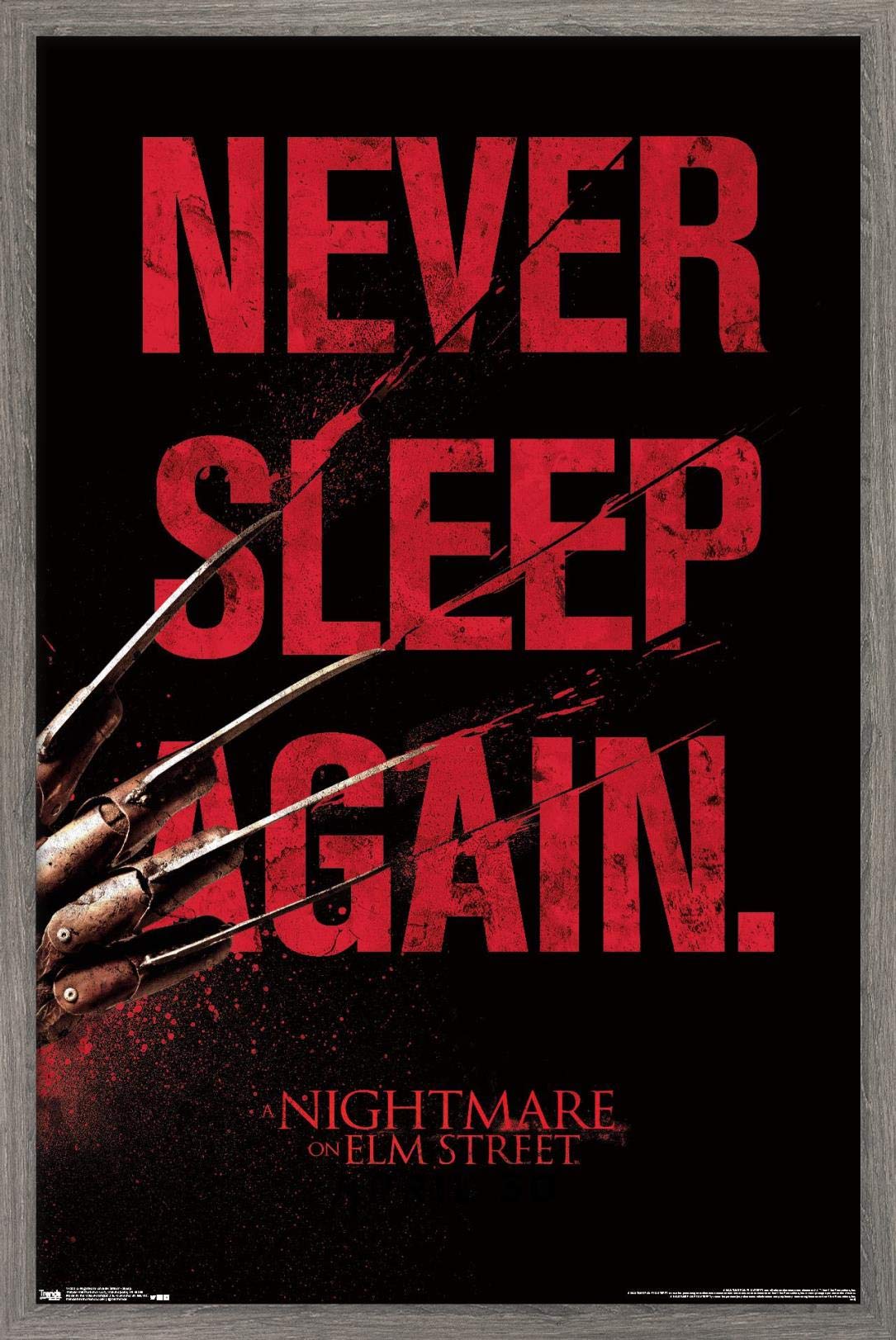 Trends International A Nightmare on Elm Street - Sleep Wall Poster, 22.375" x 34", Barnwood Framed Version