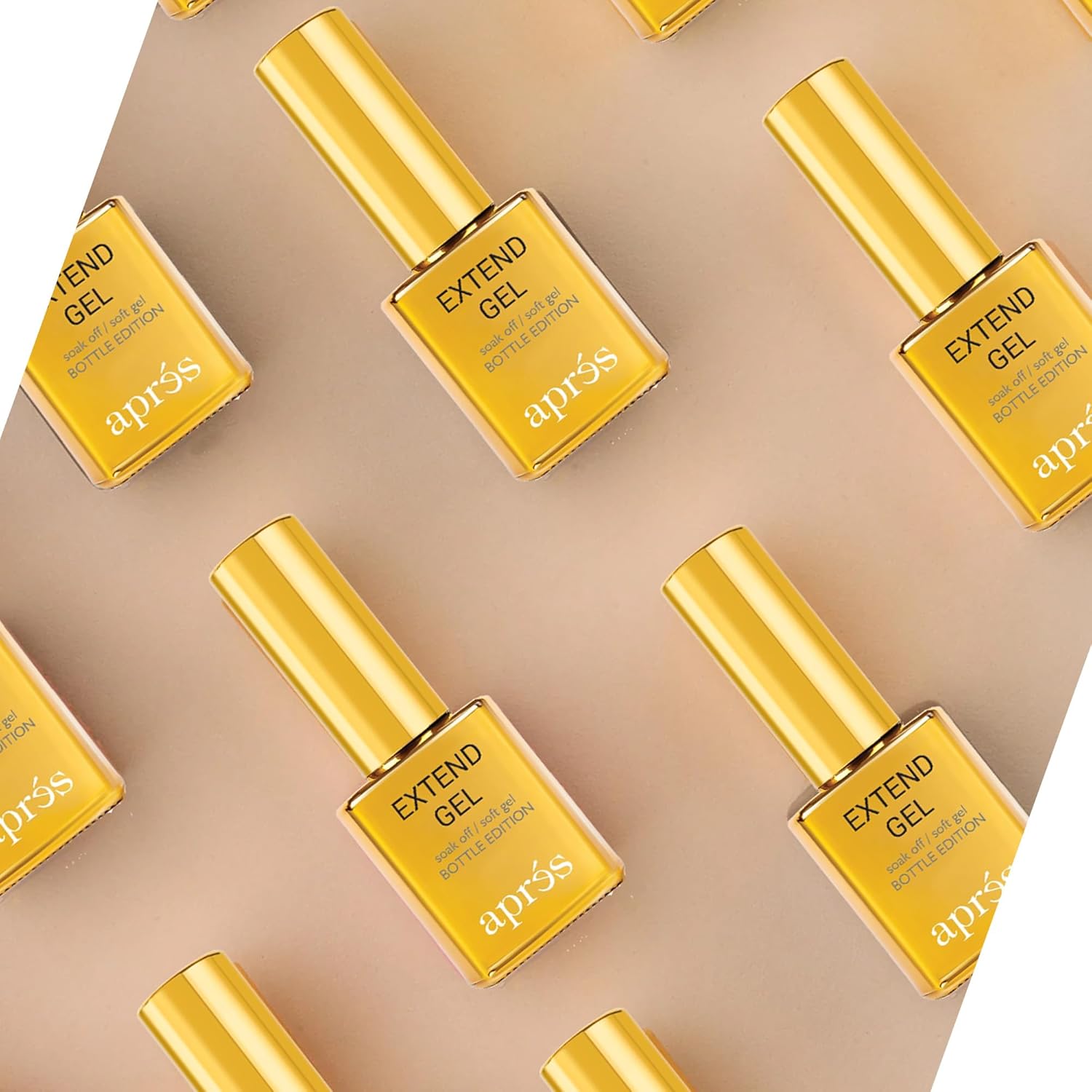 Aprés Extend Gel Gold Bottle Edition, Pack of 3 - Gel-X Tips Adhesive, No Primer or Bonder Needed (15 ml each)
