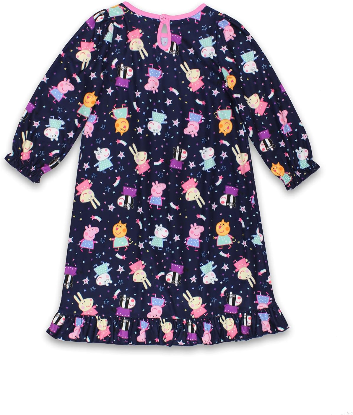 Peppa Pig Girls Toddler Flannel Granny Gown Nightgown (6-6X, Navy) - Image 2