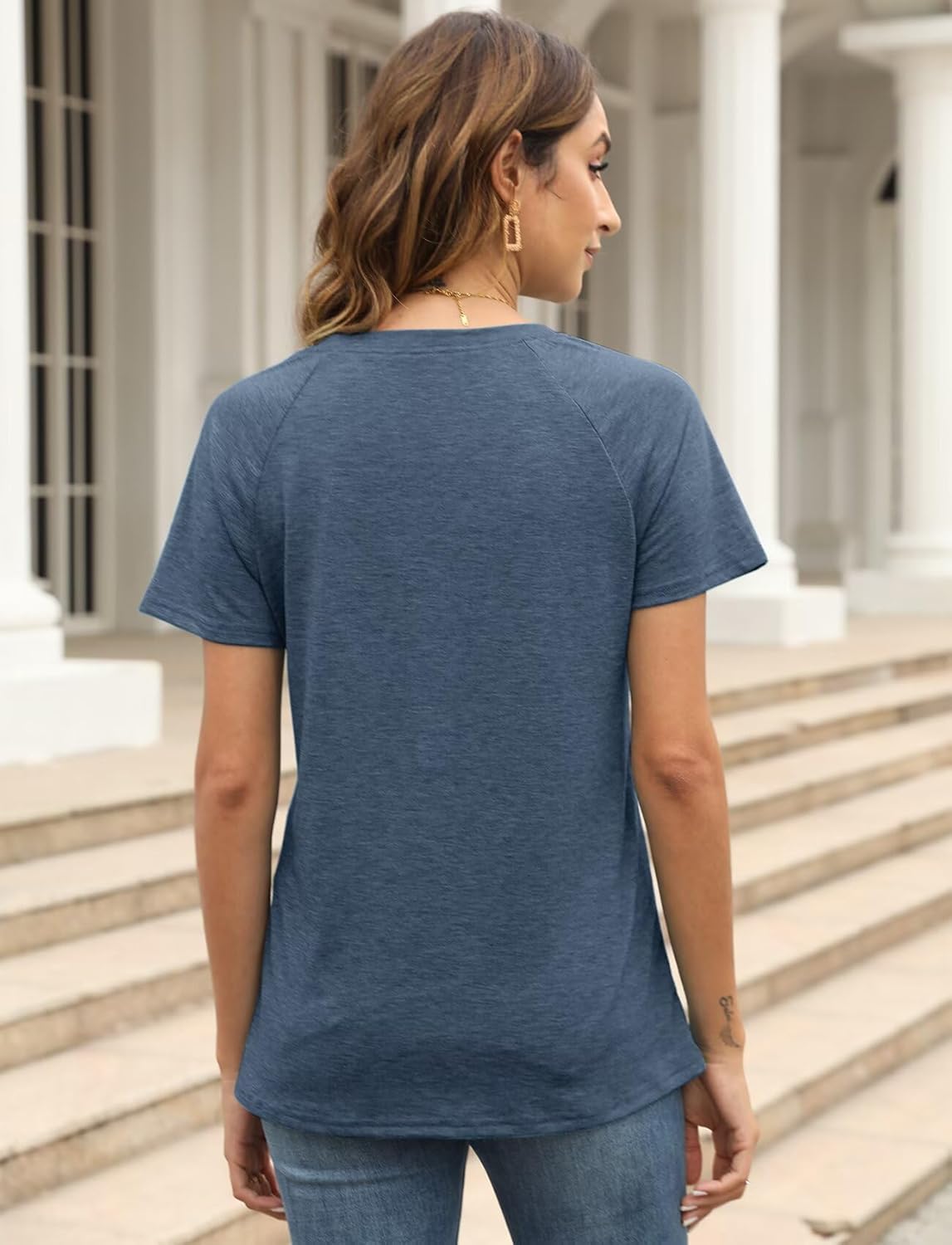 EADINVE Women Crewneck Daisy Print Short Sleeve T-Shirts Summer Faith-Hope-Love Tees Loose Fit Graphic Tops 2026 - Image 5