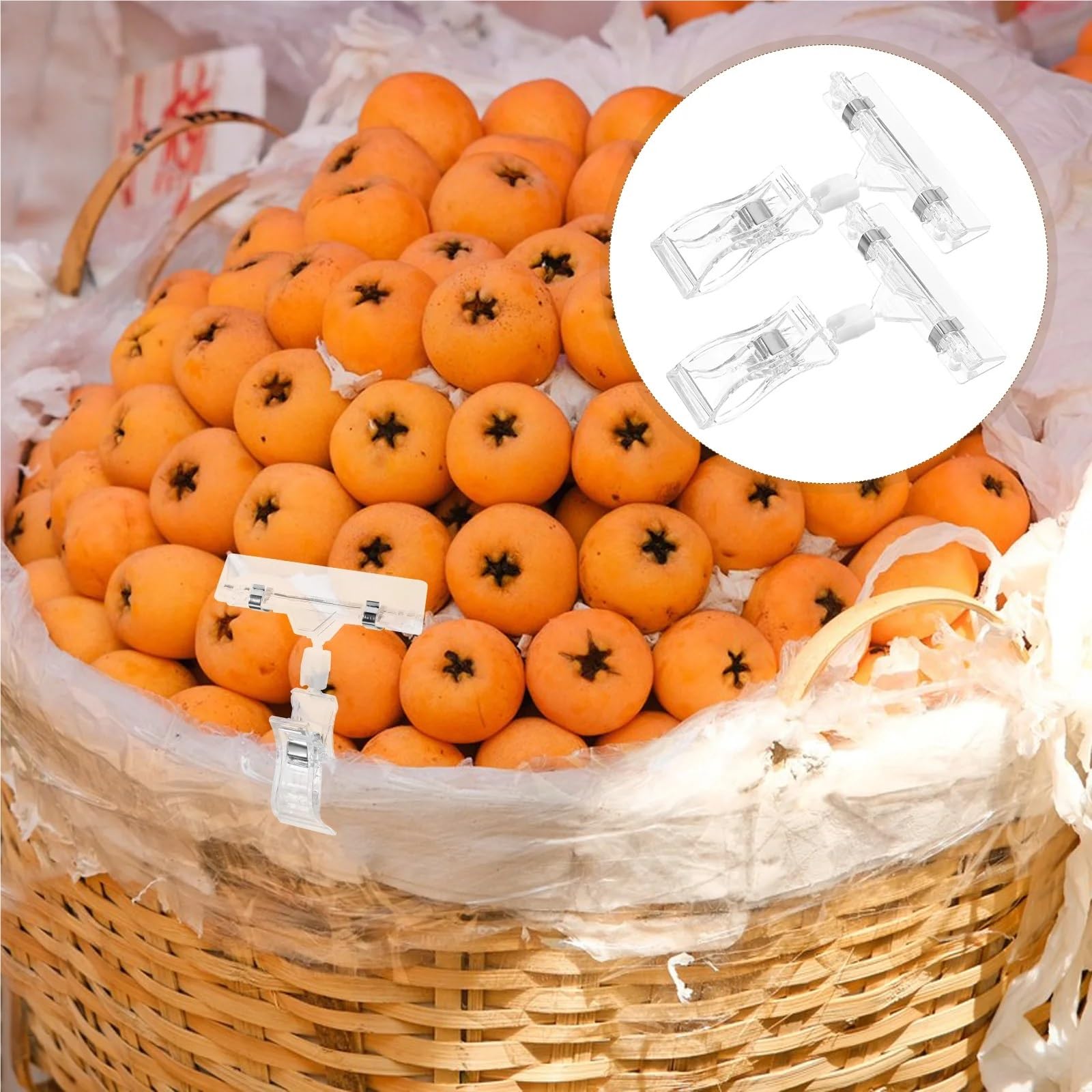 100 Stück Preisschild-Ständer-Clips, verstellbare Einzelhandels-Schilderhalter, Kunststoff-Clips | Vielseitige Schilderclips for Einzelhandelsregale, Körbe und die Organisation zu Hause. Strapazierfähiges PP-Material.