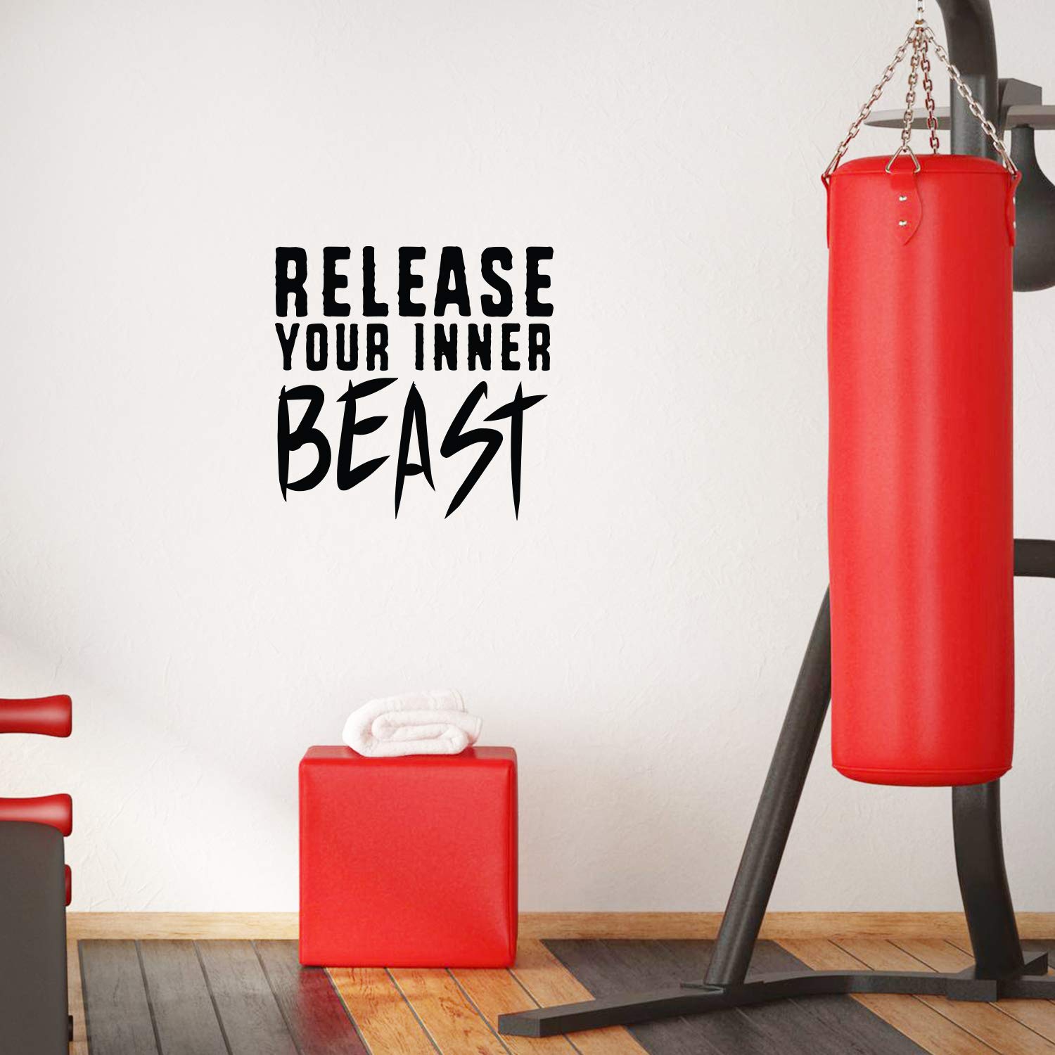 Release Your Inner Beast - Inspirational Gym Quotes Wall Art Vinyl Decal - 20" x 20" Workout Wall Decals - Gym Wall Decal Stickers - Fitness Vinyl Sticker - Motivational Gym Vinyl Decals