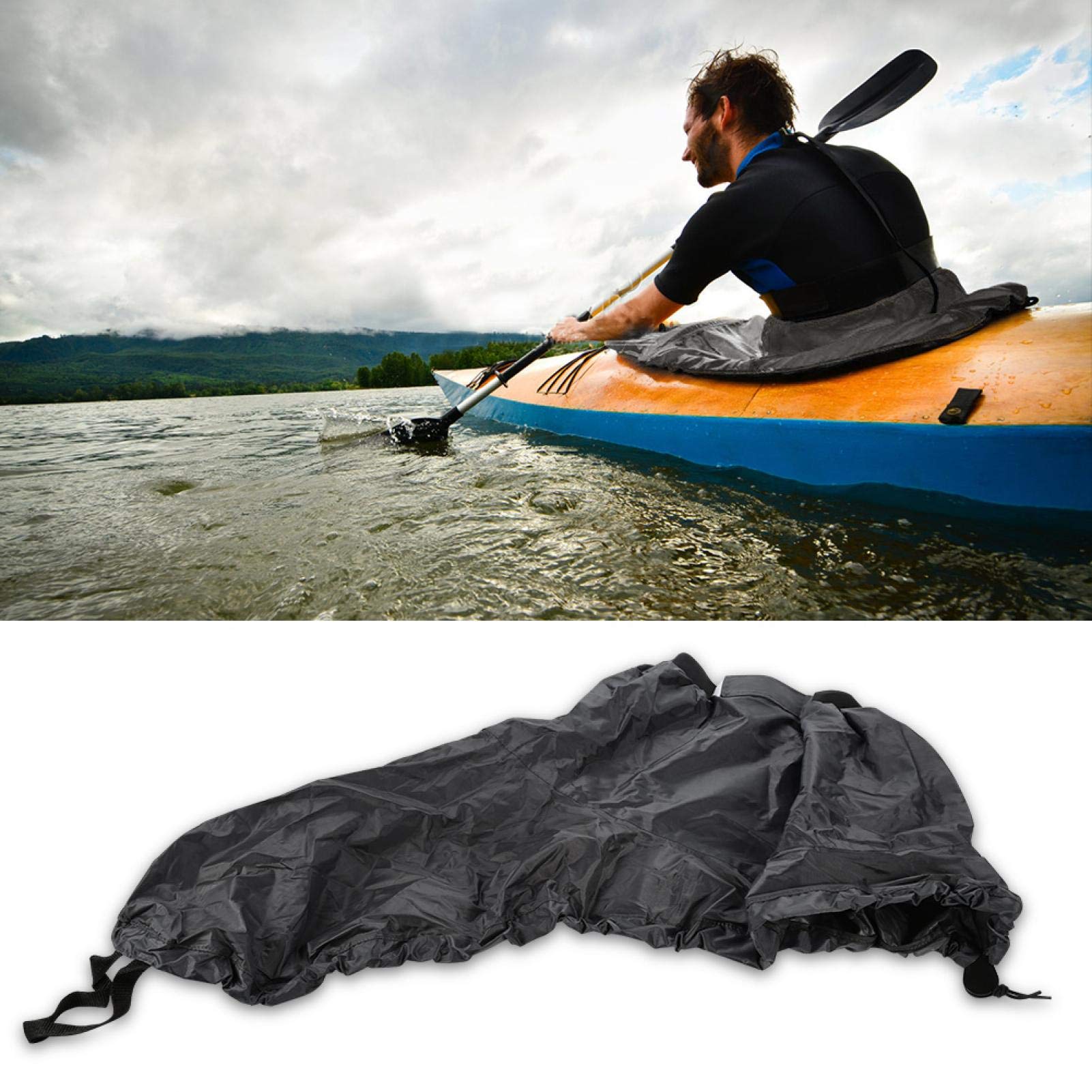Gonna Spray per Kayak, Gonna Spray per Kayak in Nylon Regolabile Copertura Impermeabile Accessorio per Sport Acquatici, Gonne Spray Spray per Kayak in Nylon Regolabile Gonna(Grigio)