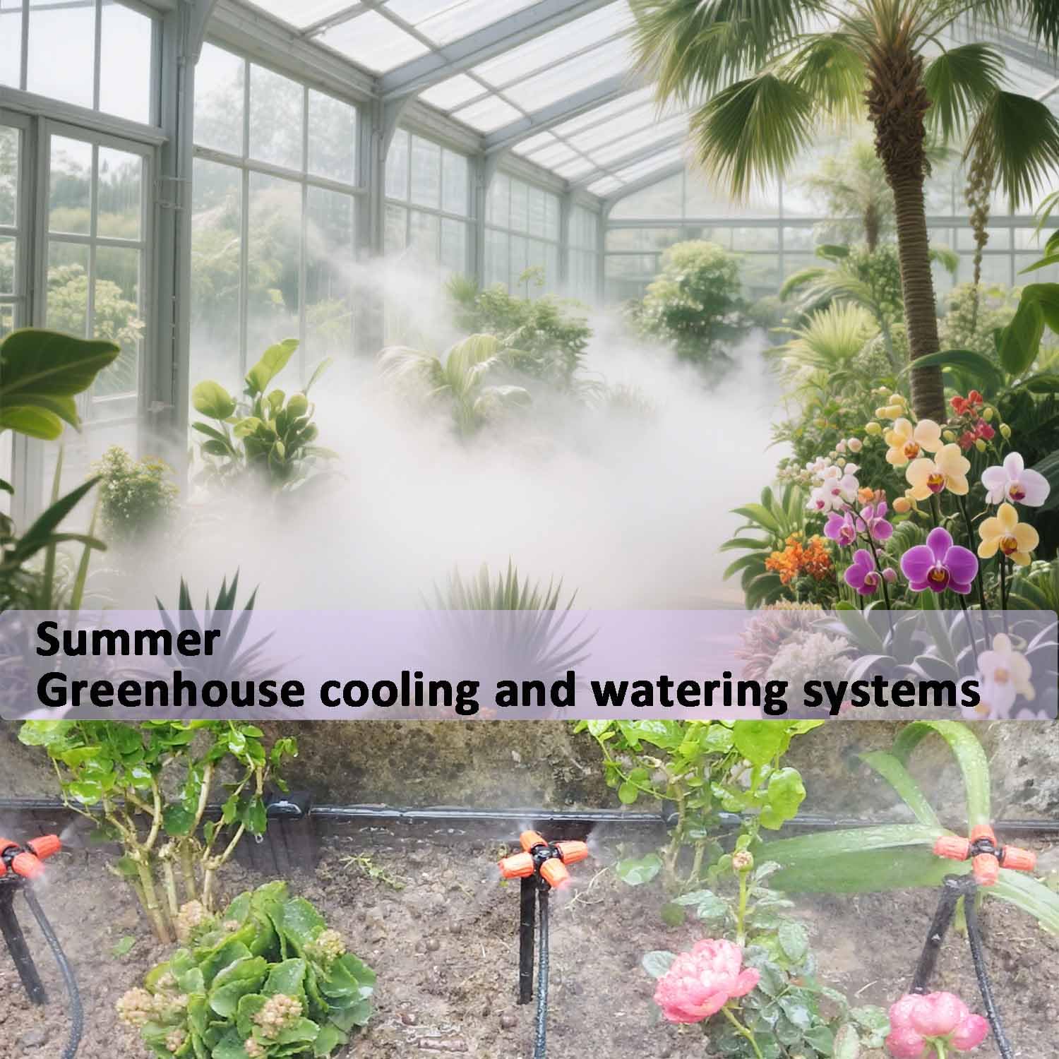 Kit de riego por goteo sistema de riego automático con temporizador de agua de 64 pies, tubo de 1/4 y 12 boquillas de riego de lluvia en 4 direcciones para plantas en maceta, patio, césped, plantas