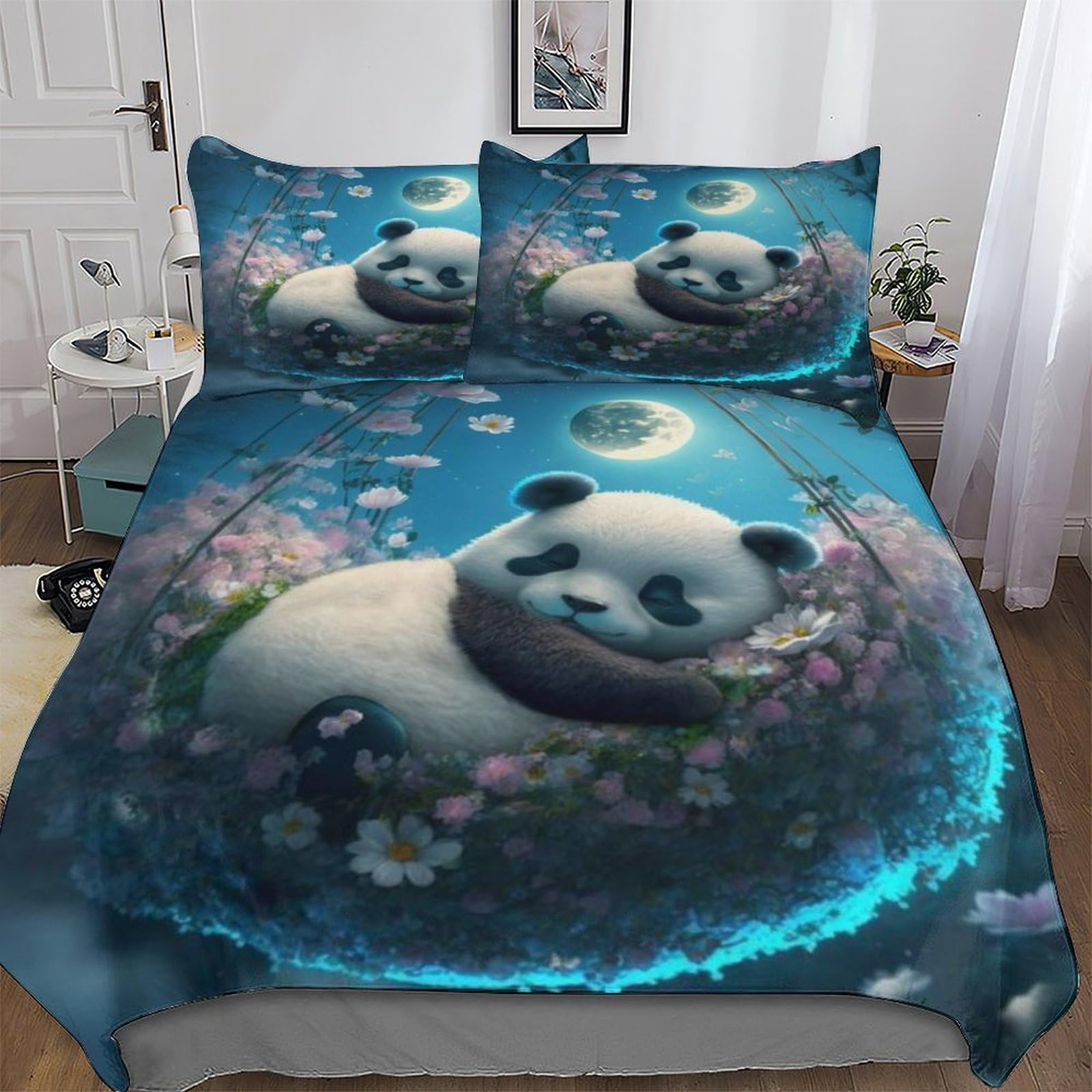 Parure de lit panda grand format pour une chambre d'enfant douce et ludique