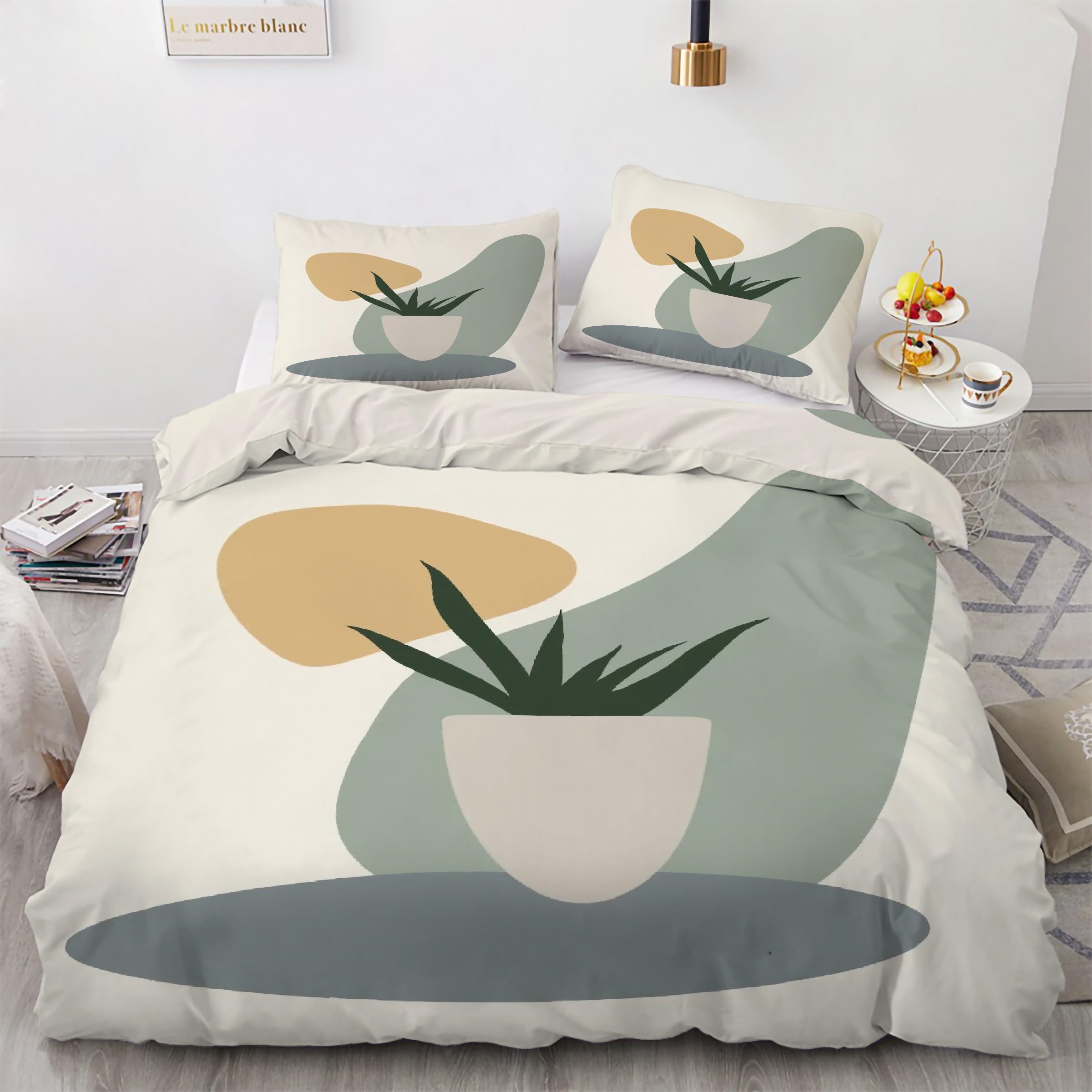 Ensemble de literie 3 pièces avec housse de couette 220x240 géométrie douce