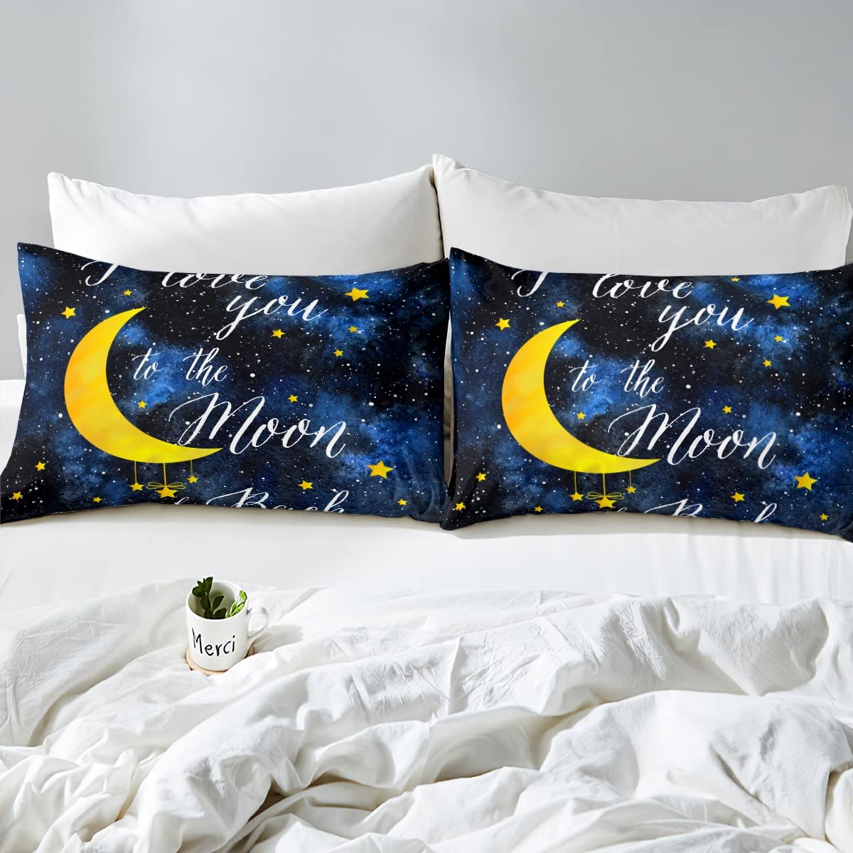 Set di lenzuola per bambini con motivo a razzo, motivo: nave spaziale, con galassia, universo e pianeti, set di biancheria da letto per ragazzi e ragazze, spazio esterno colorato, 4 pezzi