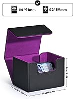 Vista 2 de Caja de almacenamiento para cartas ZLCA para cartas de intercambio, caja de cubierta MTG Commander para cartas con manga individual, caja